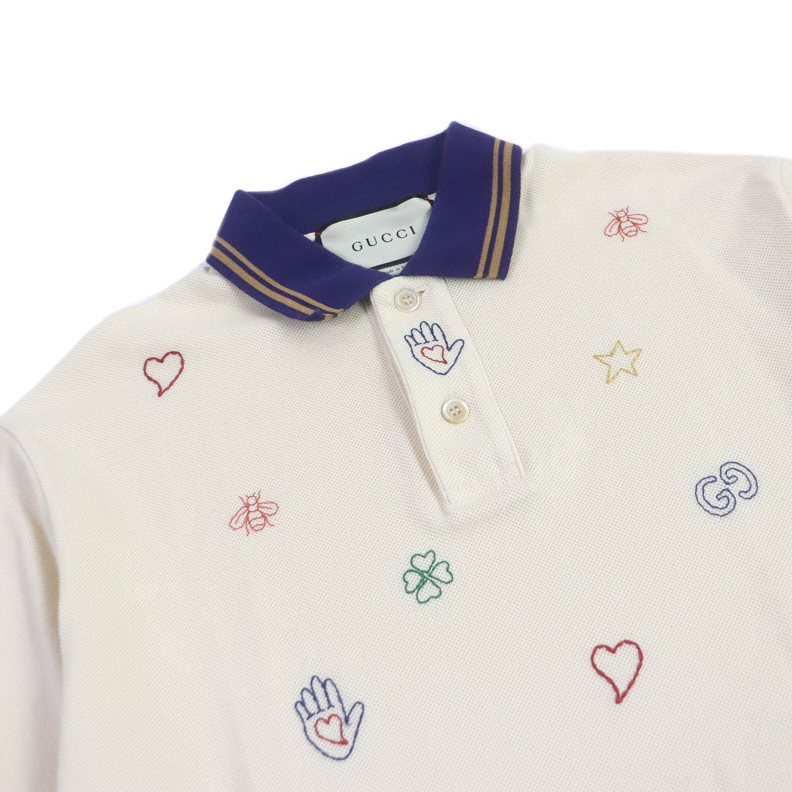 Gucci GG Logo Bee Star Polo Shirt XS