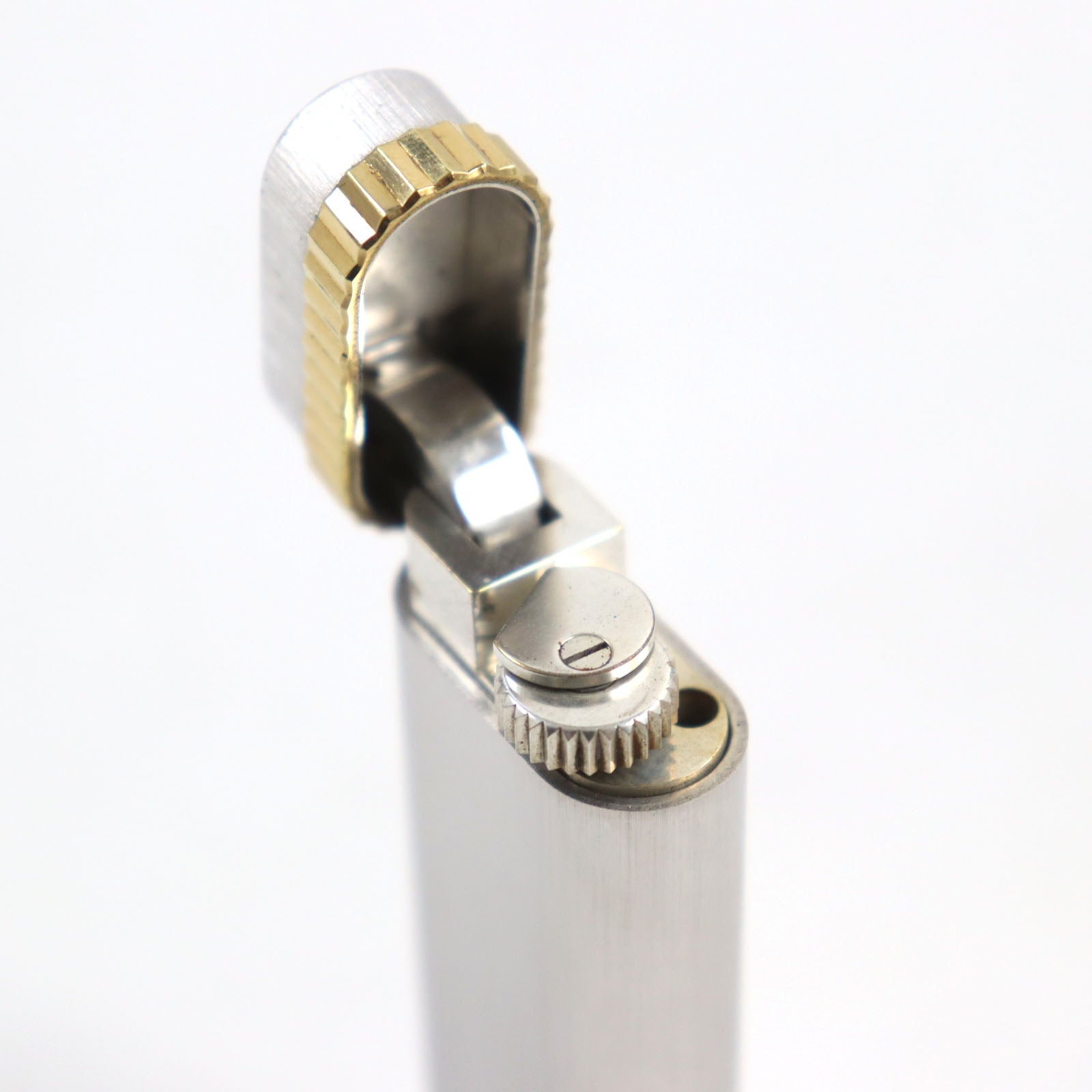 Cartier Silver Gold Oval Roller Lighter