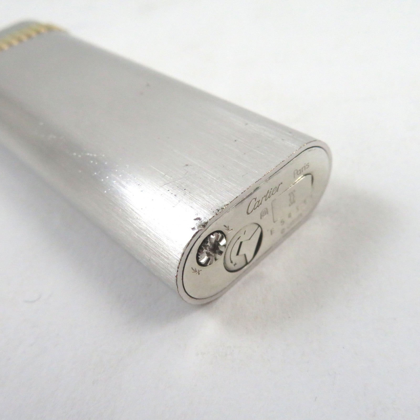 Cartier Silver Gold Oval Roller Lighter