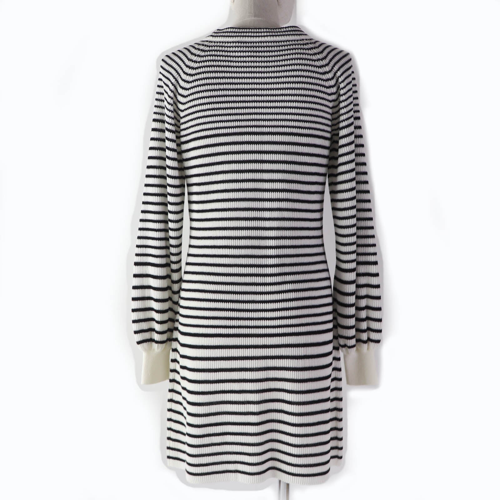 Chanel Stripe Long Sleeve Dress with Pearl Buttons