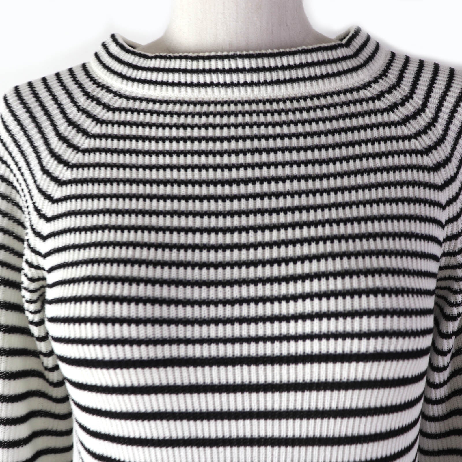 Chanel Stripe Long Sleeve Dress with Pearl Buttons