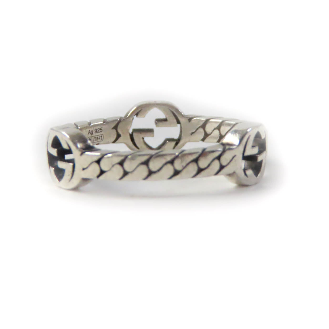 GUCCI Interlocking G Ring AG925 Silver