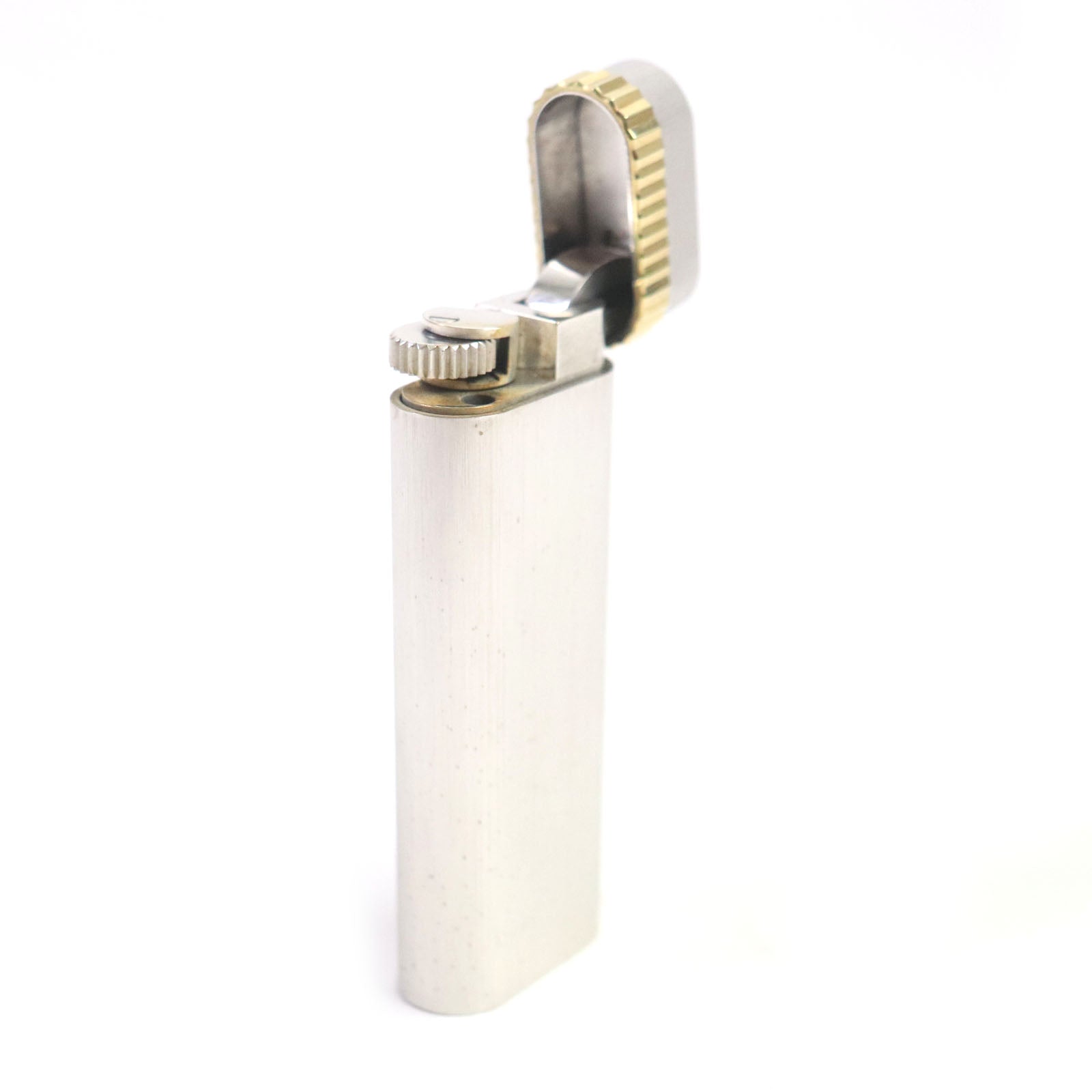 Cartier Silver Gold Oval Gas Lighter