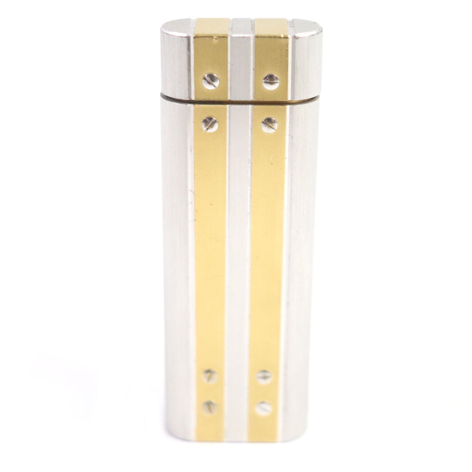 Cartier Santos Oval Gas Lighter Silver Gold