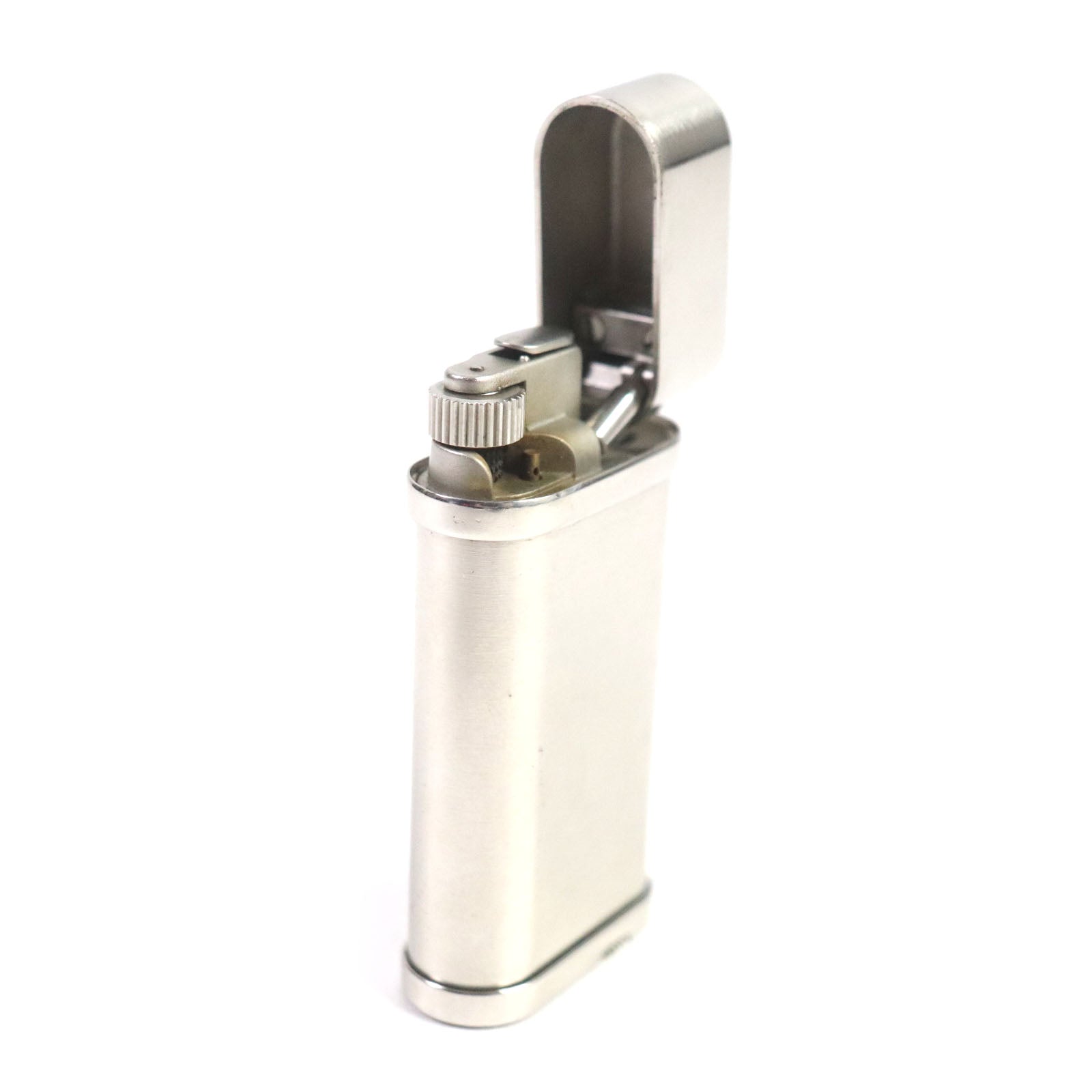 Cartier Oval Godron Logo Roller Gas Lighter Silver