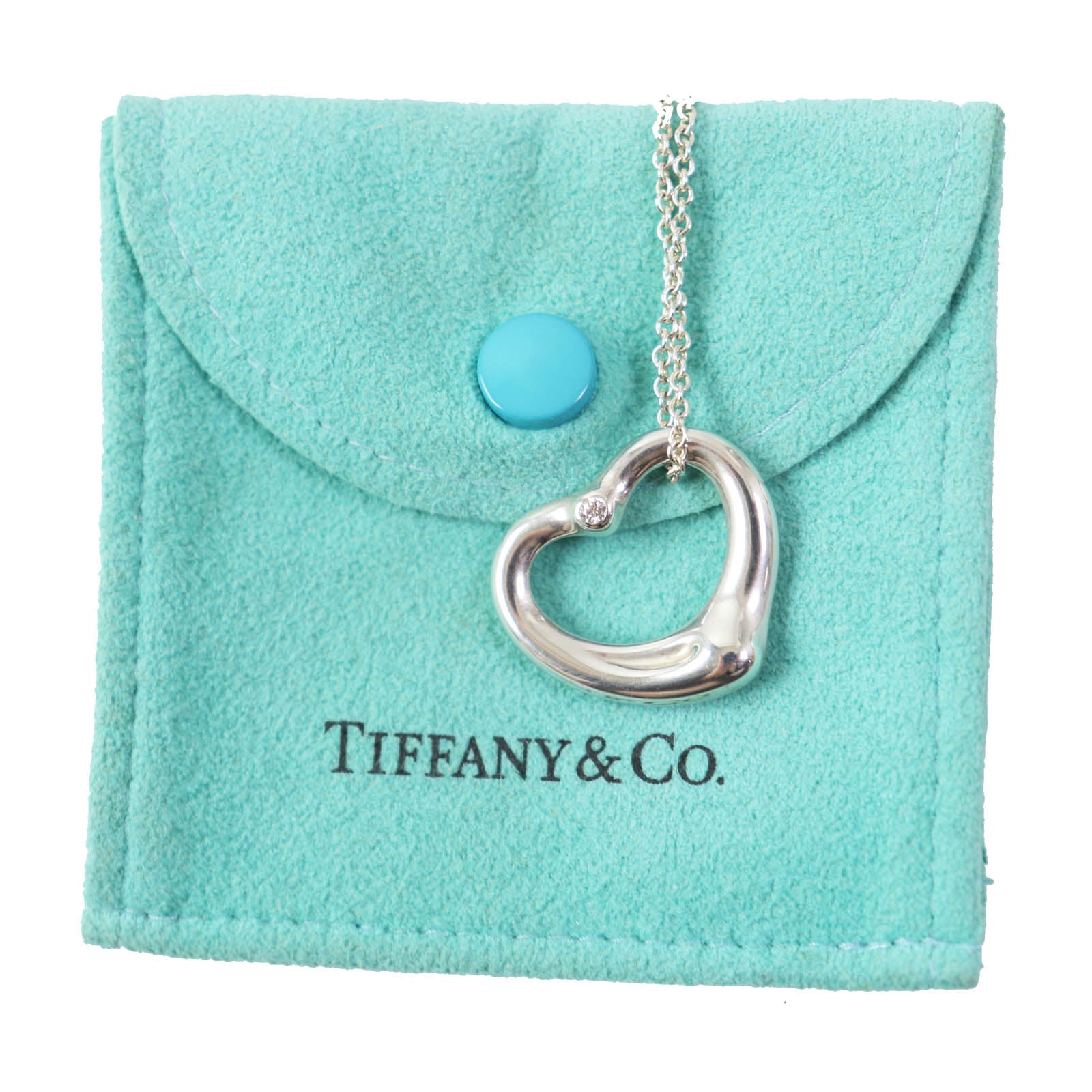 Tiffany & Co Open Heart Necklace AG925 Diamond