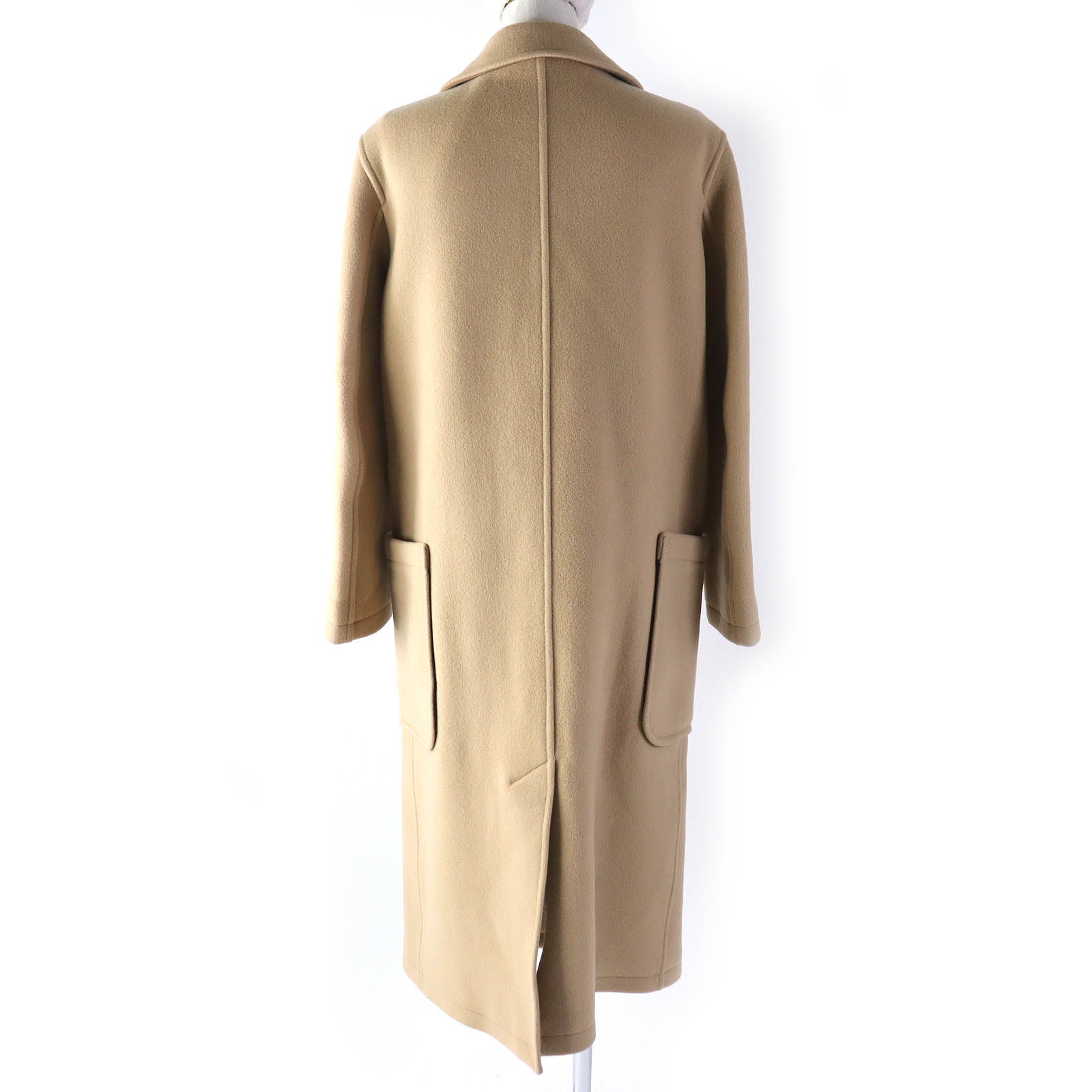 Gloverall F8441 Long Reefer Wool Coat XS Beige