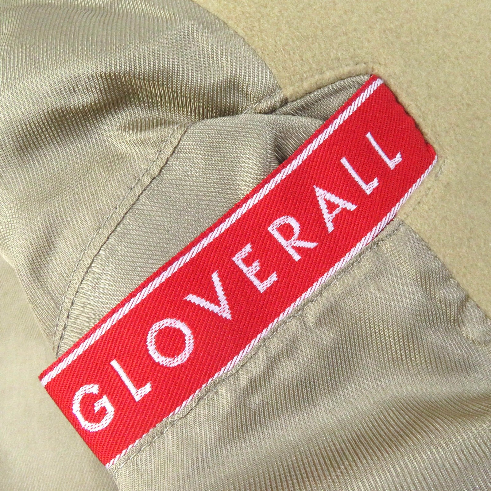 Gloverall F8441 Long Reefer Wool Coat XS Beige