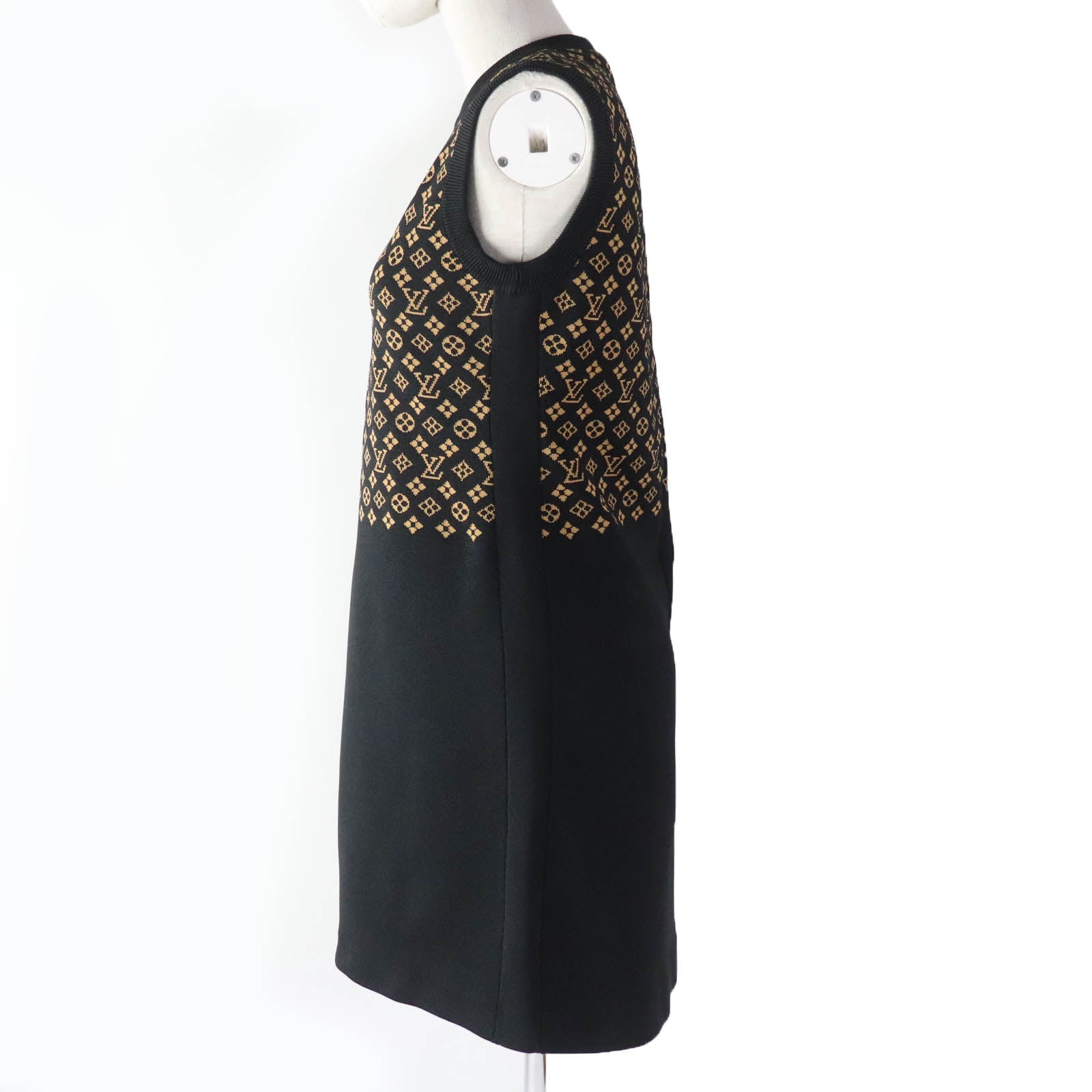 Louis Vuitton Silk Nylon Monogram Knit Dress XS