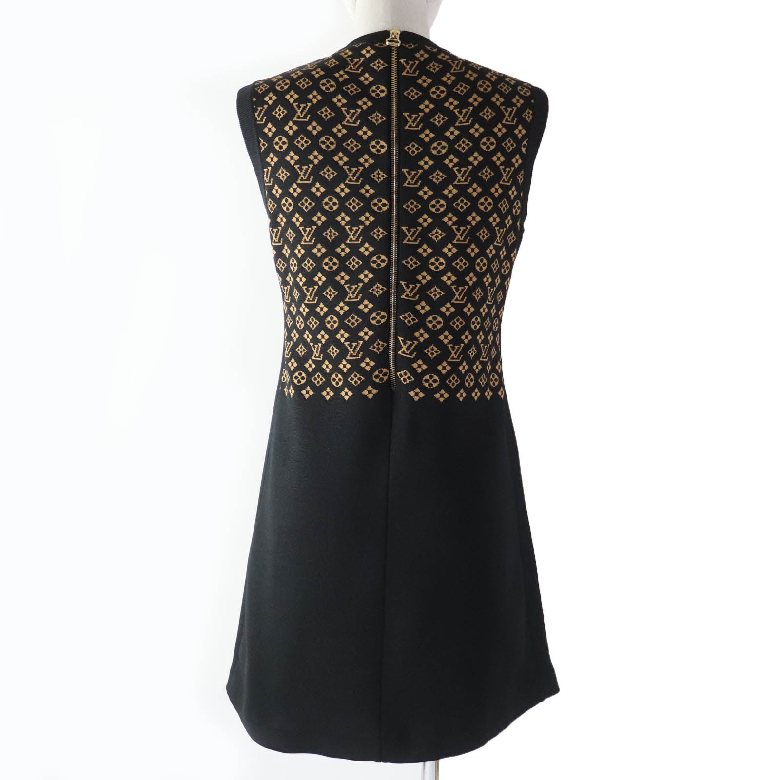 Louis Vuitton Silk Nylon Monogram Knit Dress XS