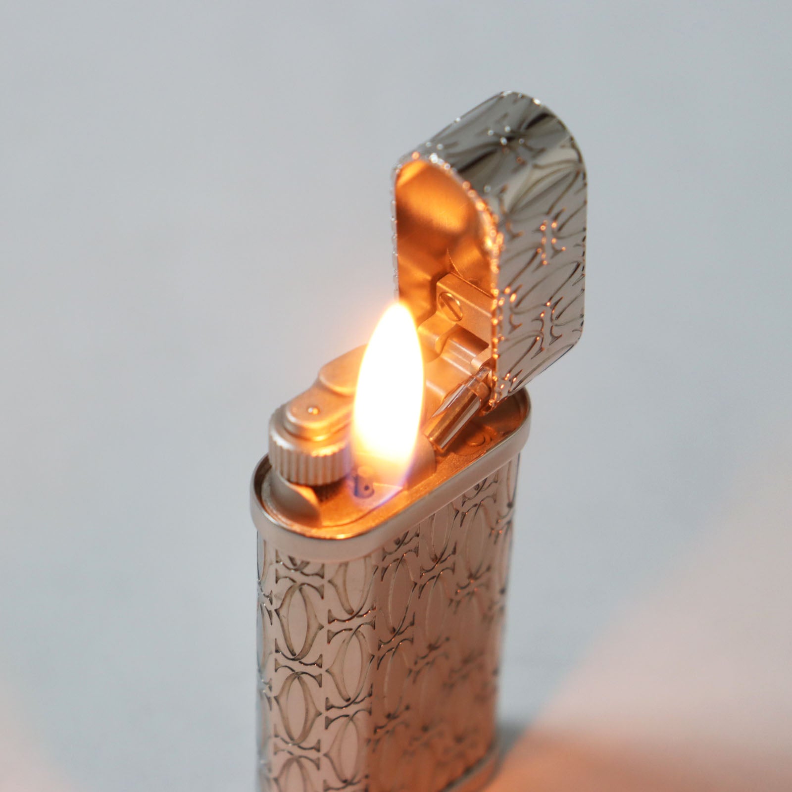 Cartier Silver Godron 2C Decor Gas Lighter