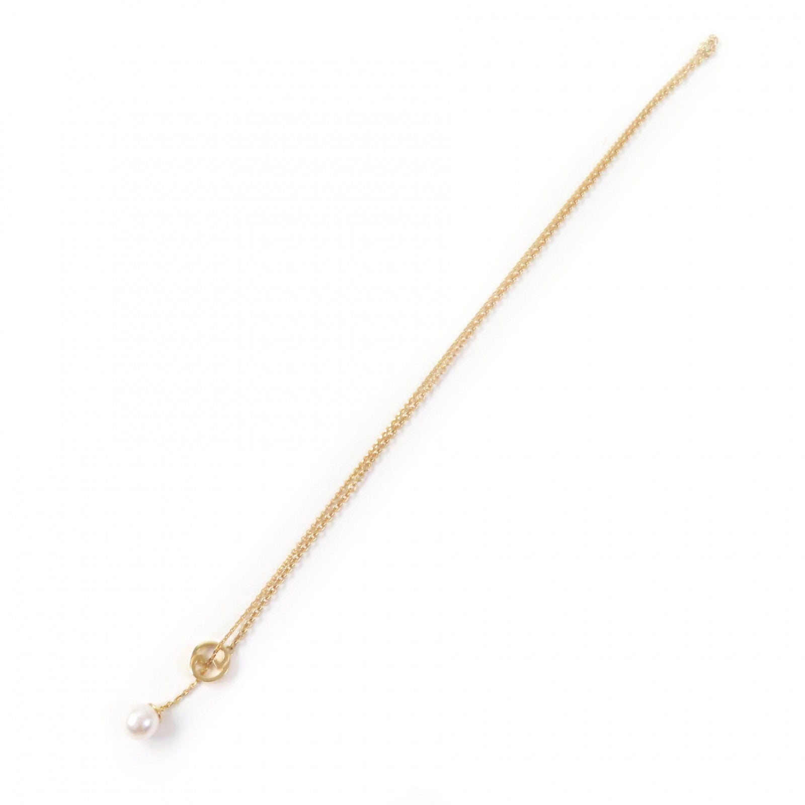 Gucci Blondie Pearl Drop Necklace Gold Glass Pearl