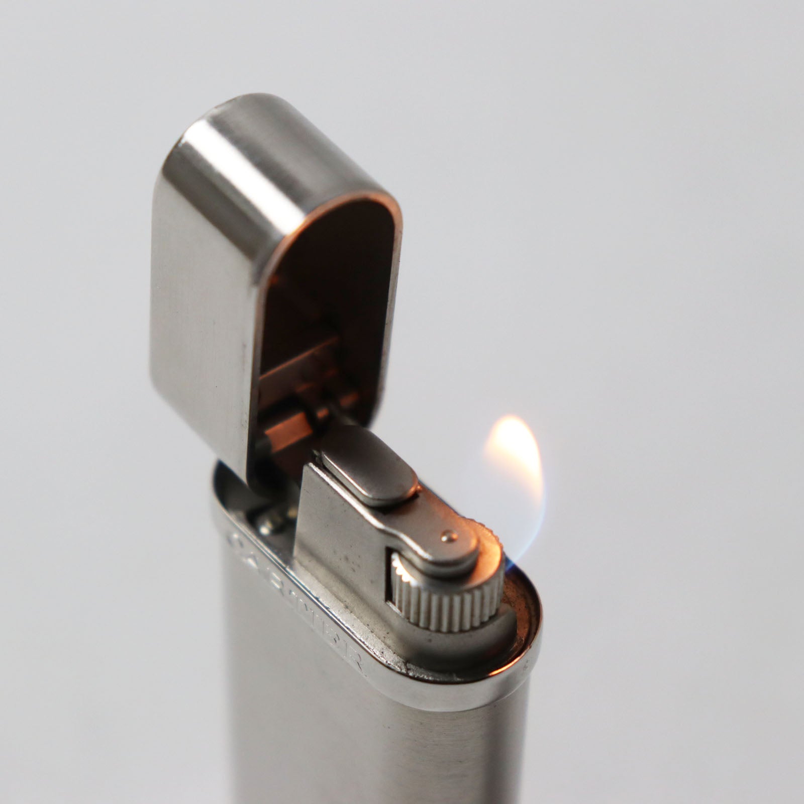 Cartier Silver Godron Logo Gas Lighter