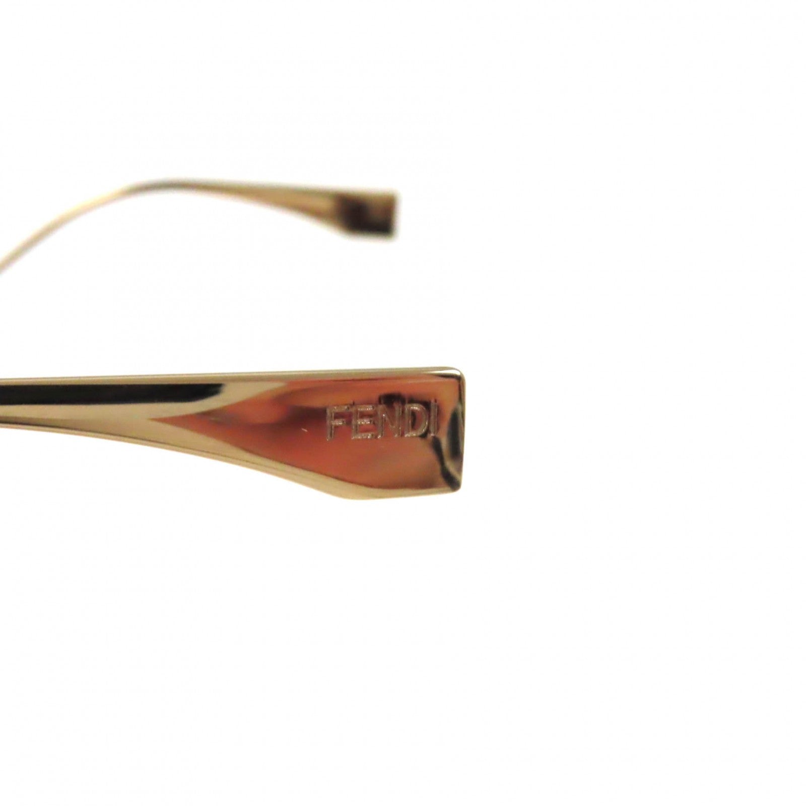 Fendi FF Logo Square Mirror Sunglasses Gold