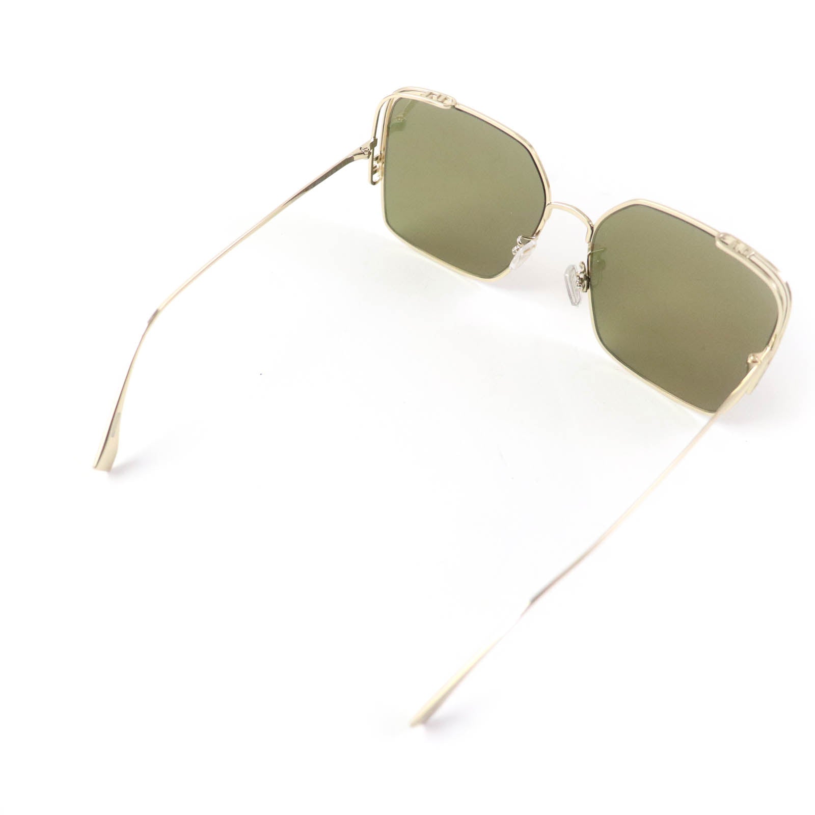 Fendi FF Logo Square Mirror Sunglasses Gold