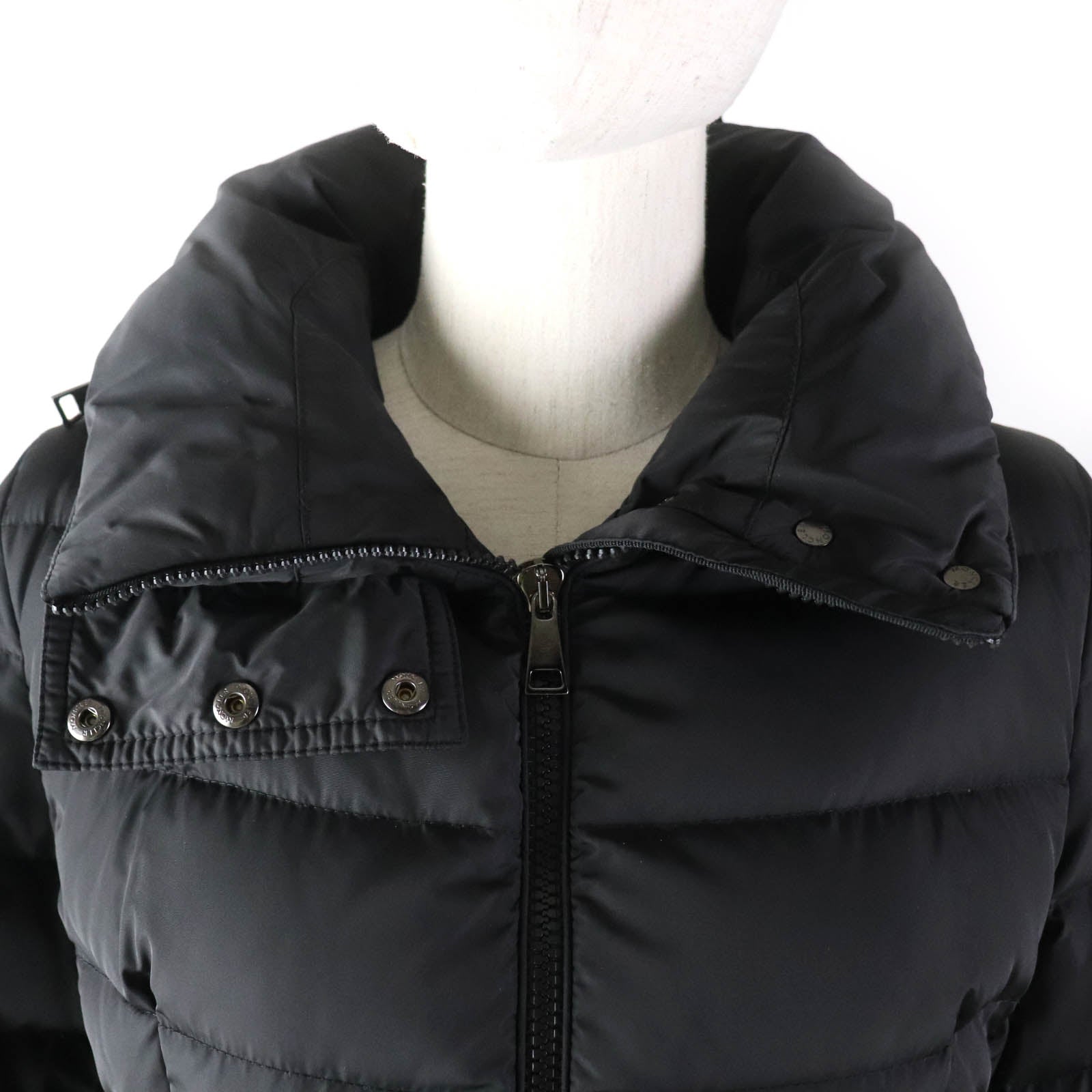 Moncler FLAMMETTE Nylon Down Coat Black Women