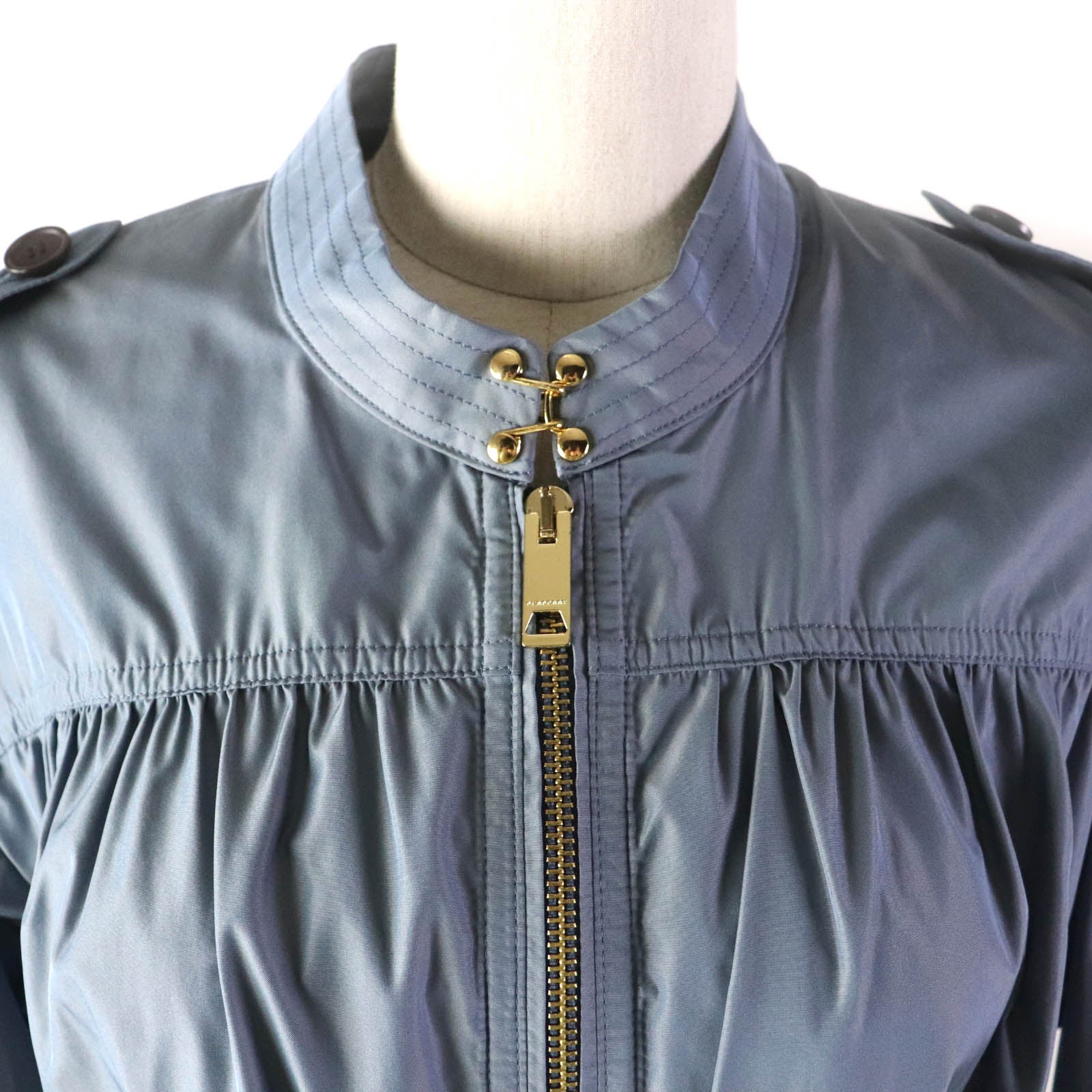 Burberry Polyester Spring Coat Blue Women