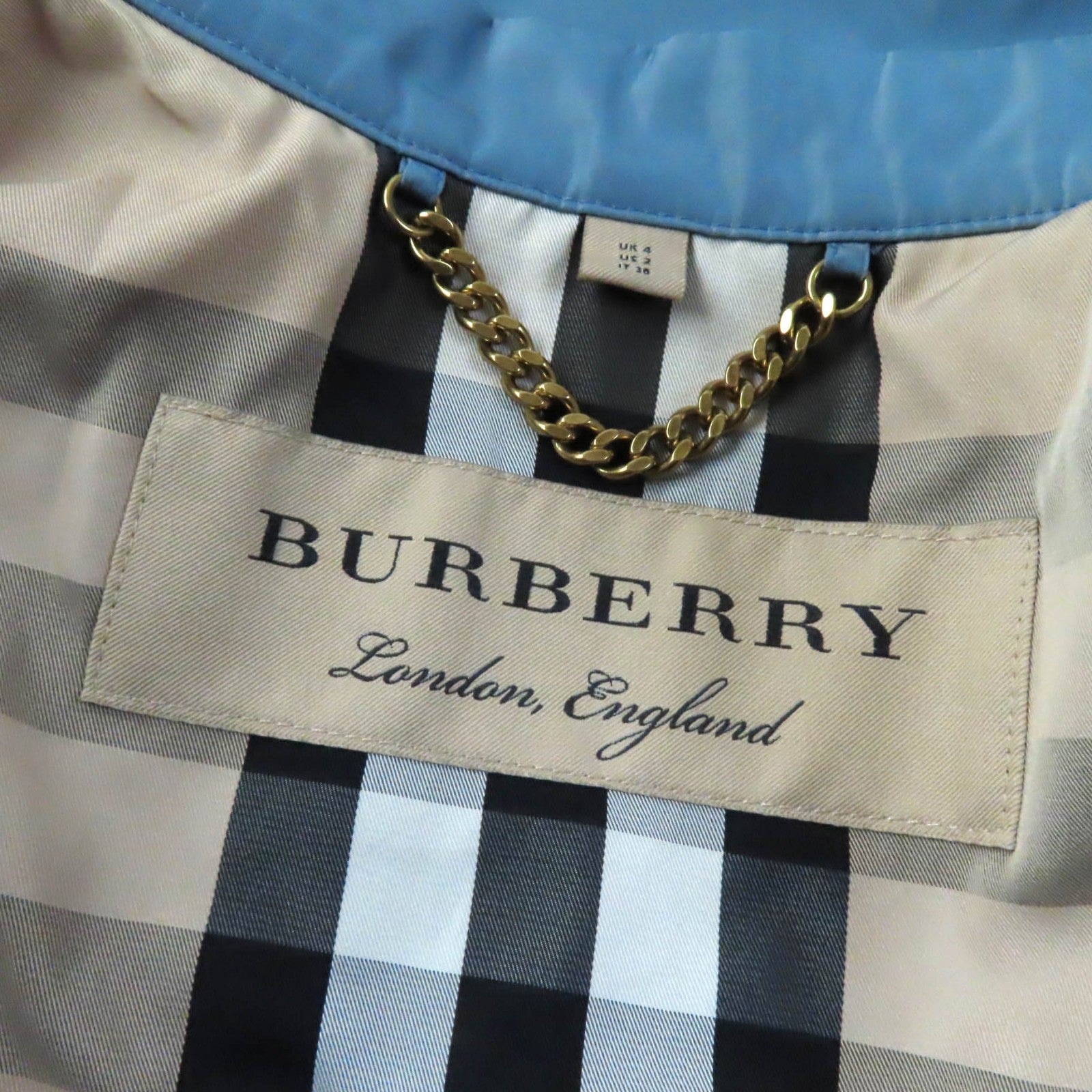 Burberry Polyester Spring Coat Blue Women