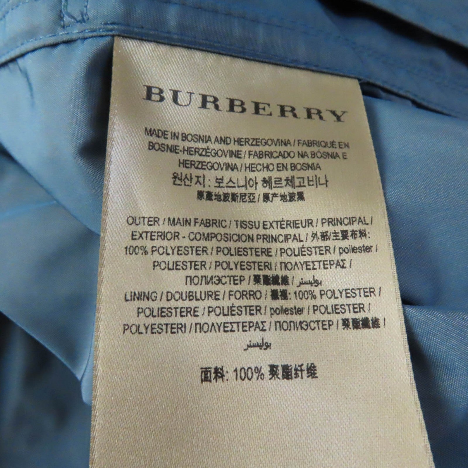 Burberry Polyester Spring Coat Blue Women