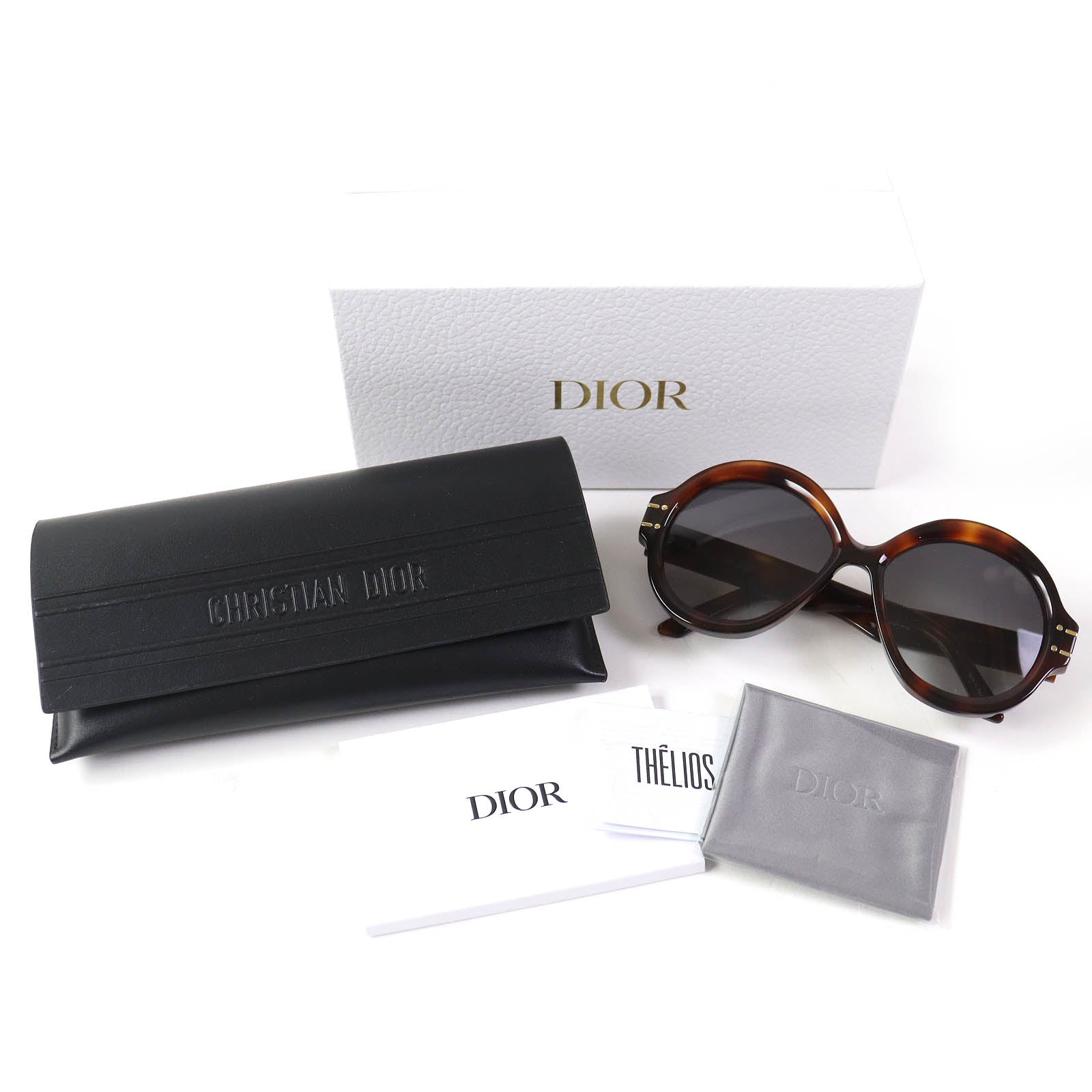 DiorSignature R1U Logo Sunglasses Brown Tortoiseshell