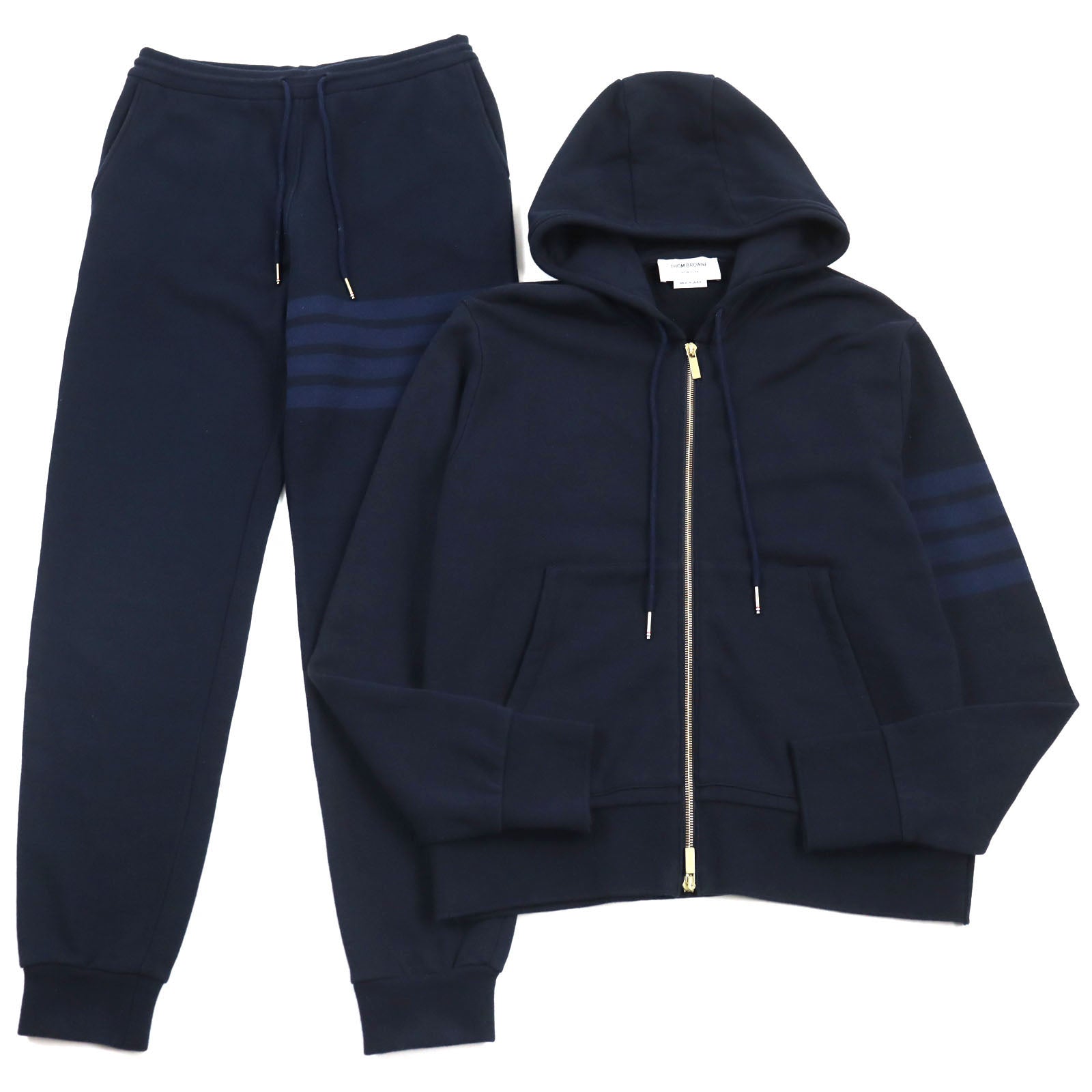 Thom Browne 4-bar Hoodie Sweatpants Set Navy