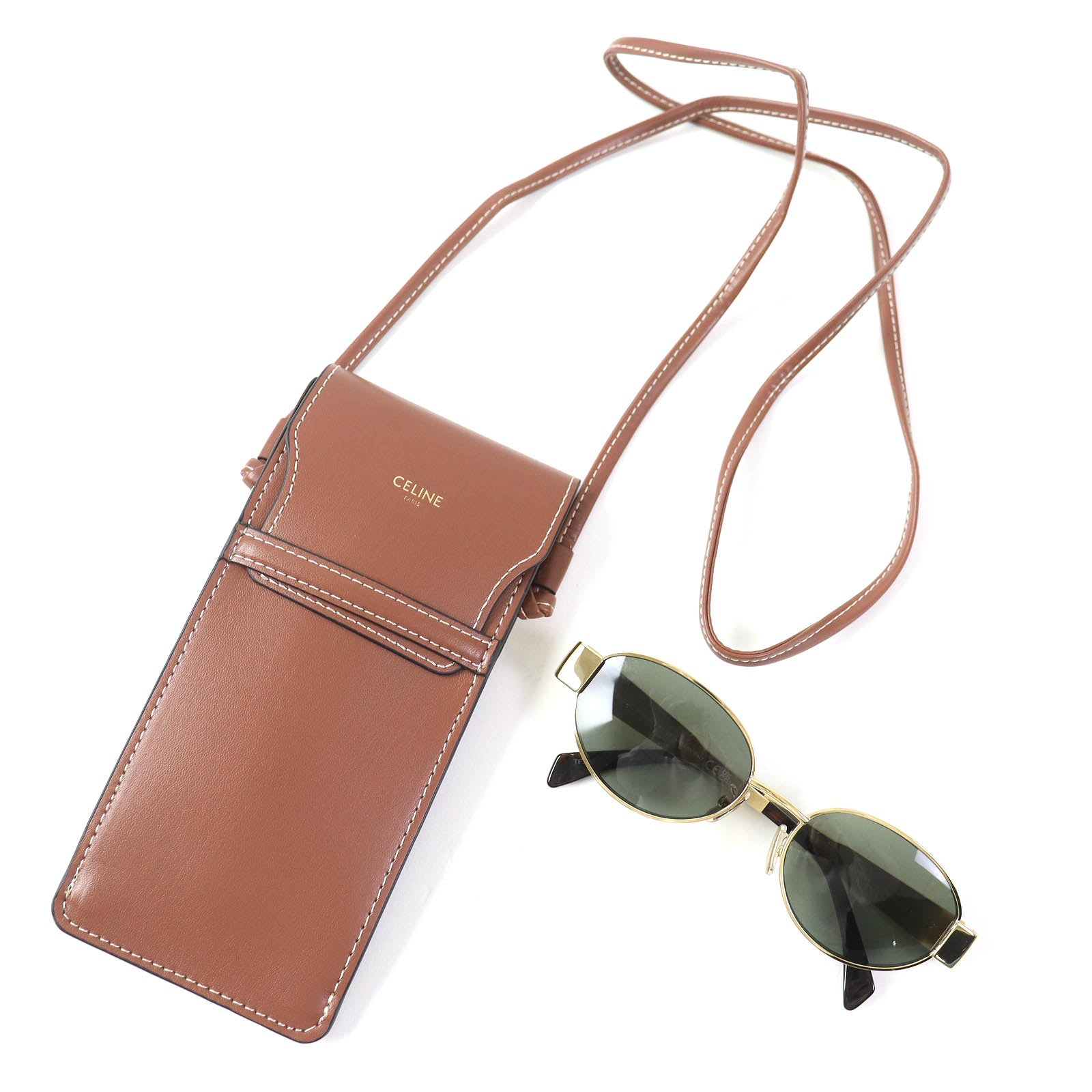 Celine Triomphe Metal Sunglasses with Pouch