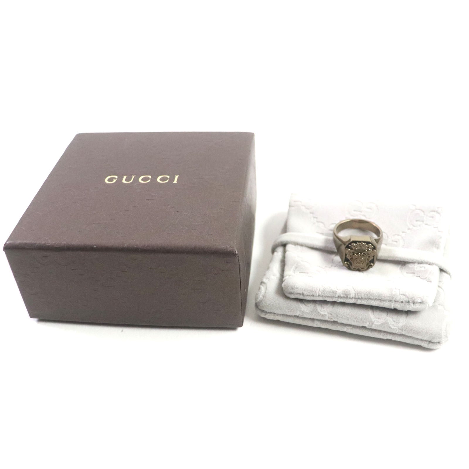 Gucci Crest Interlocking G Ring Gold 15