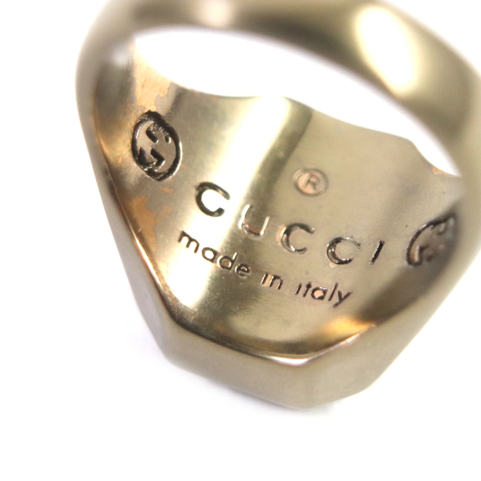 Gucci Crest Interlocking G Ring Gold 15