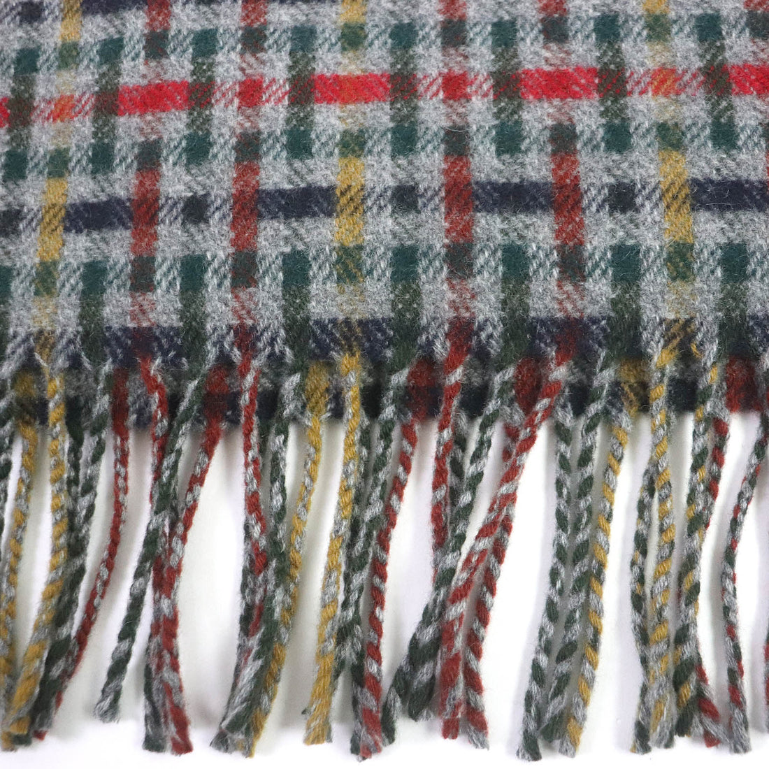 HERMES Cashmere H Logo Check Shawl Scarf