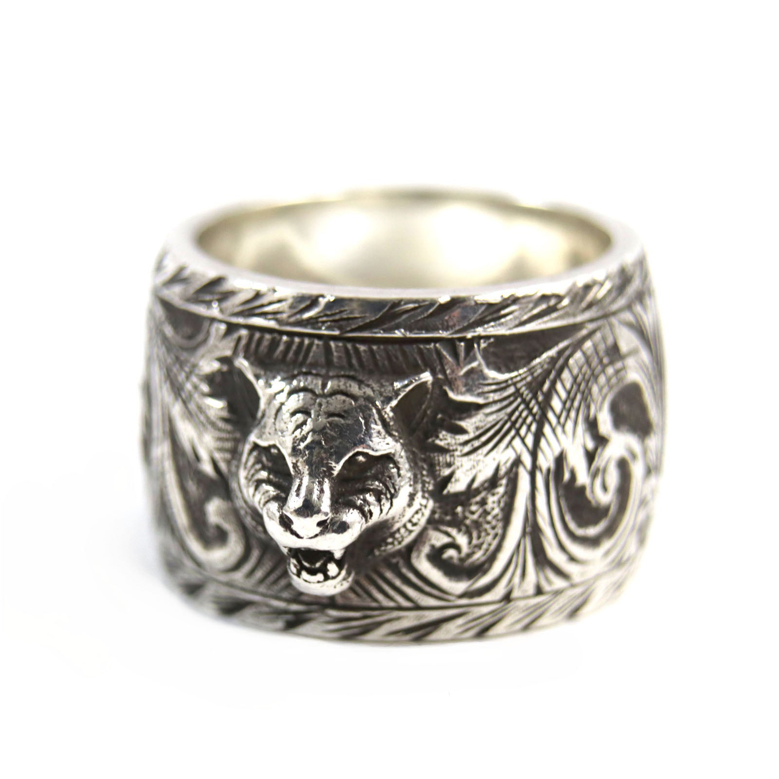 Gucci Silver Cat Head Ring 433573