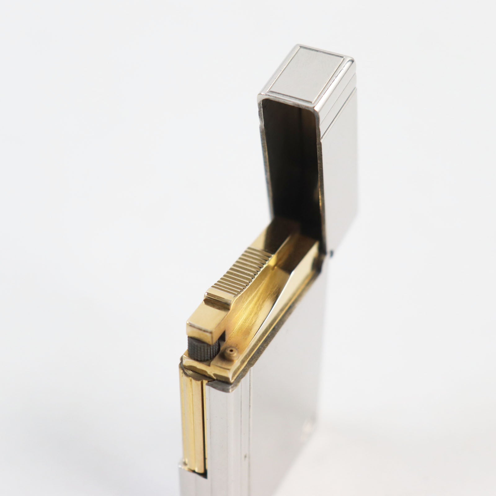 Dupont Gatsby Silver Gold Roller Gas Lighter