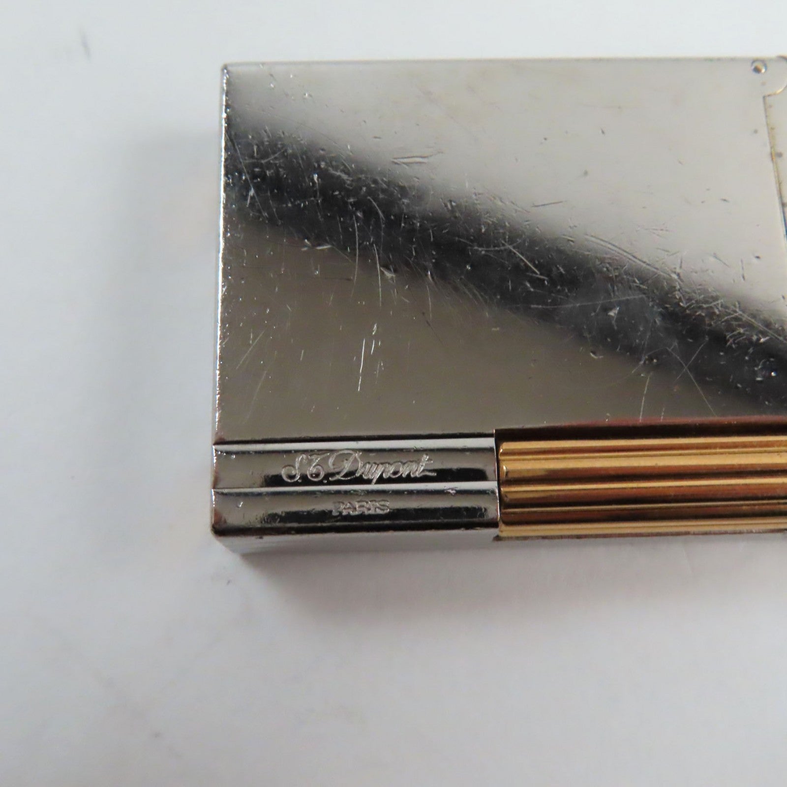 Dupont Gatsby Silver Gold Roller Gas Lighter