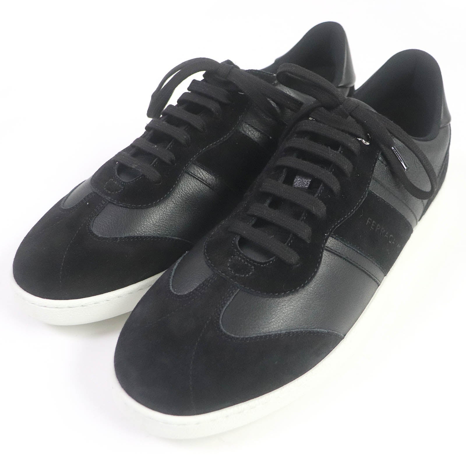 Salvatore Ferragamo Leather Suede Sneakers Black