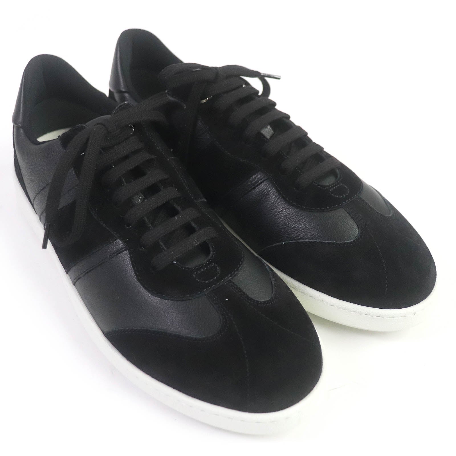 Salvatore Ferragamo Leather Suede Sneakers Black