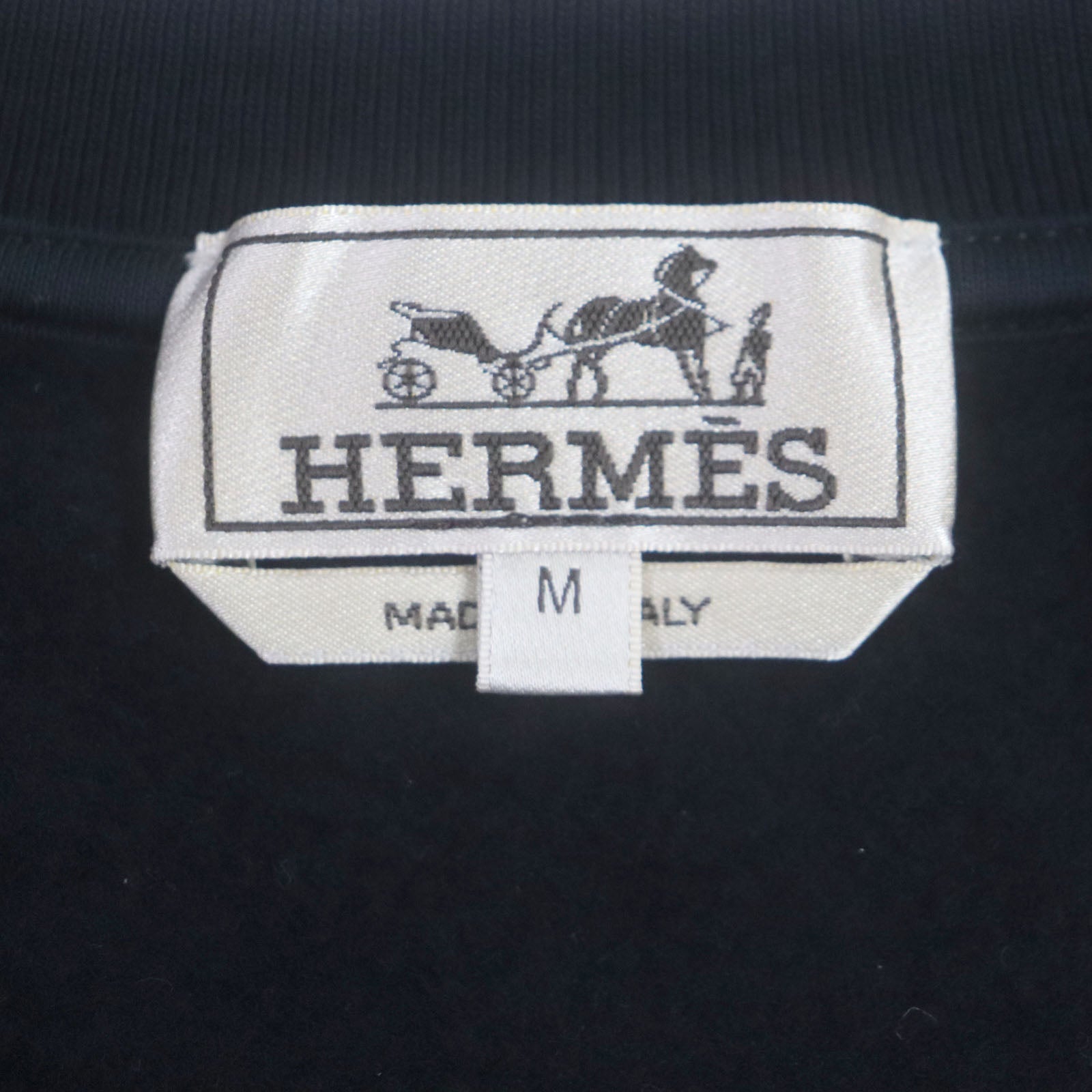 HERMES Chevaux Symetrie Cotton Sweatshirt with Leather Patch