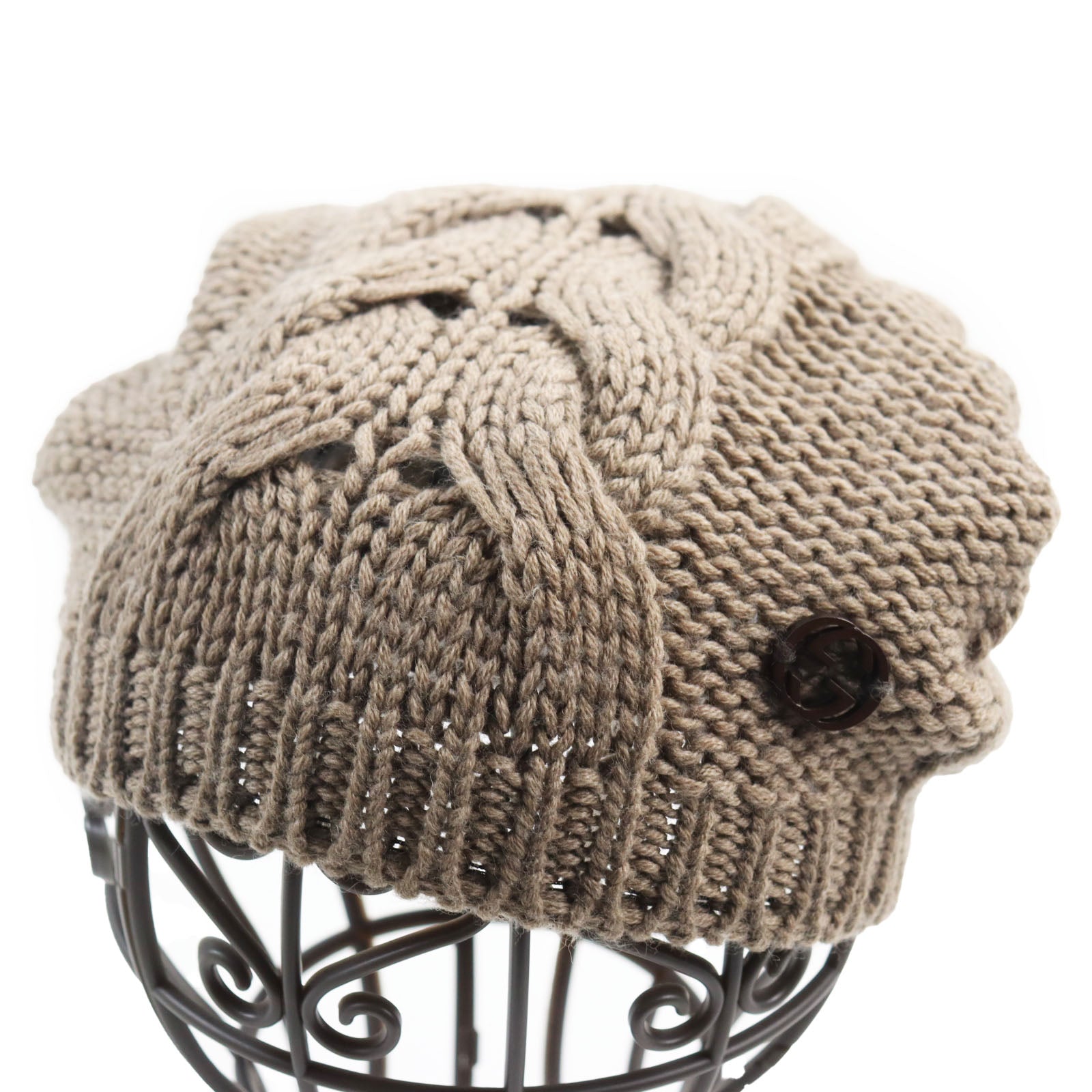 Gucci Wool Interlocking G Knit Hat Brown M