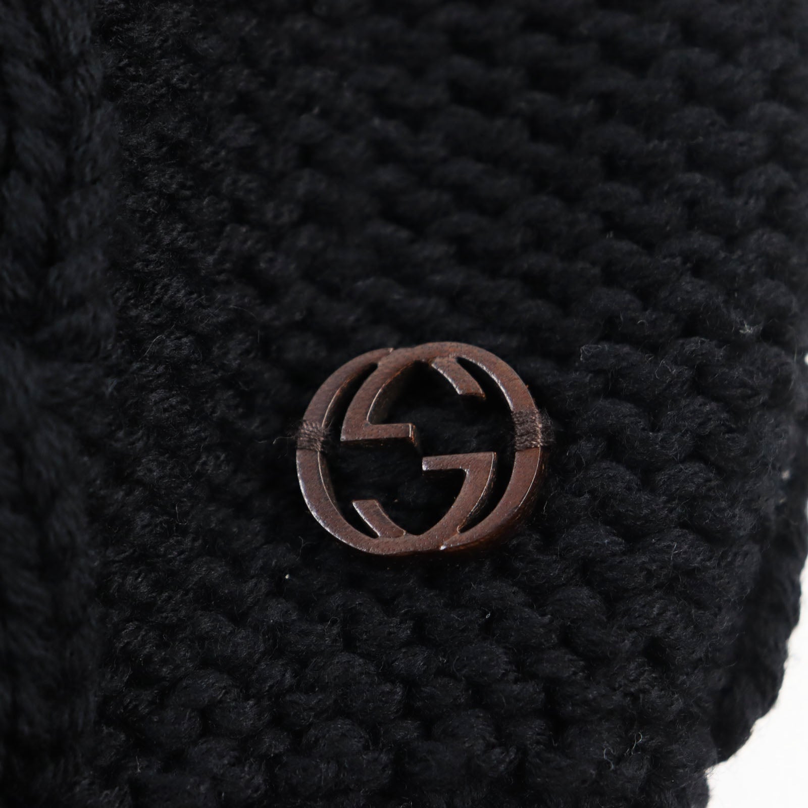 Gucci Wool Interlocking G Knit Hat Black L