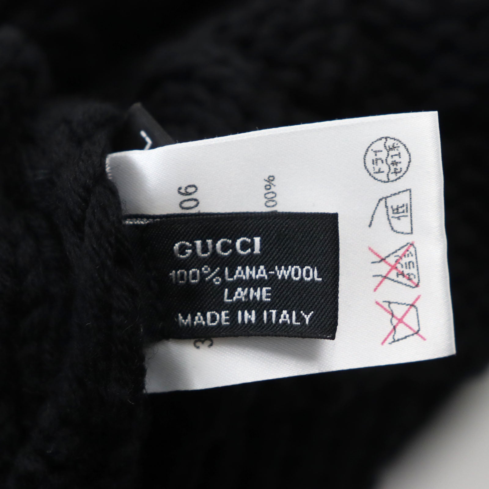 Gucci Wool Interlocking G Knit Hat Black L