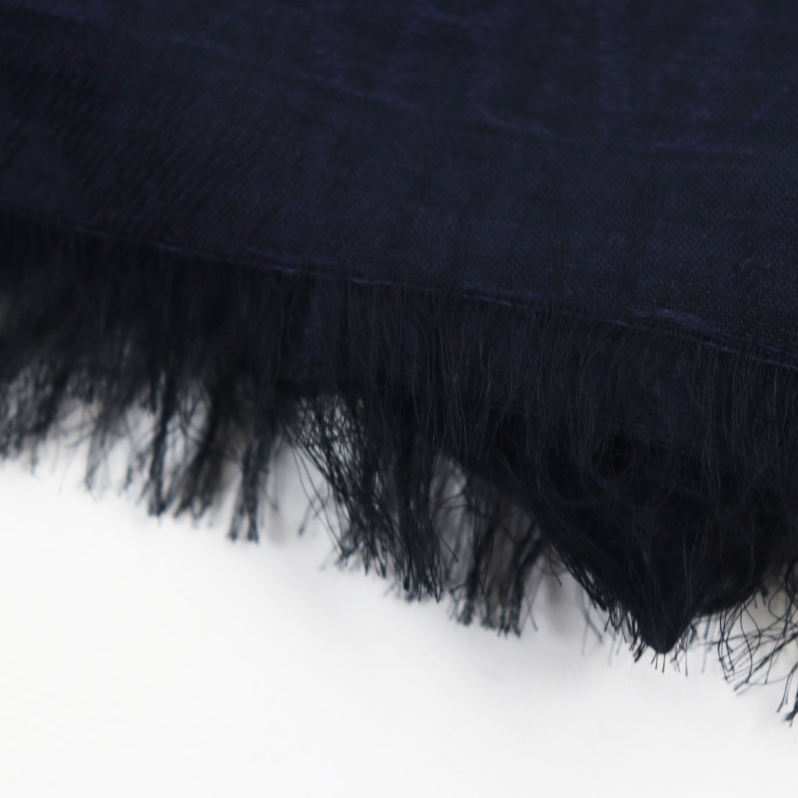 Emporio Armani Wool Rayon Logo Fringe Scarf