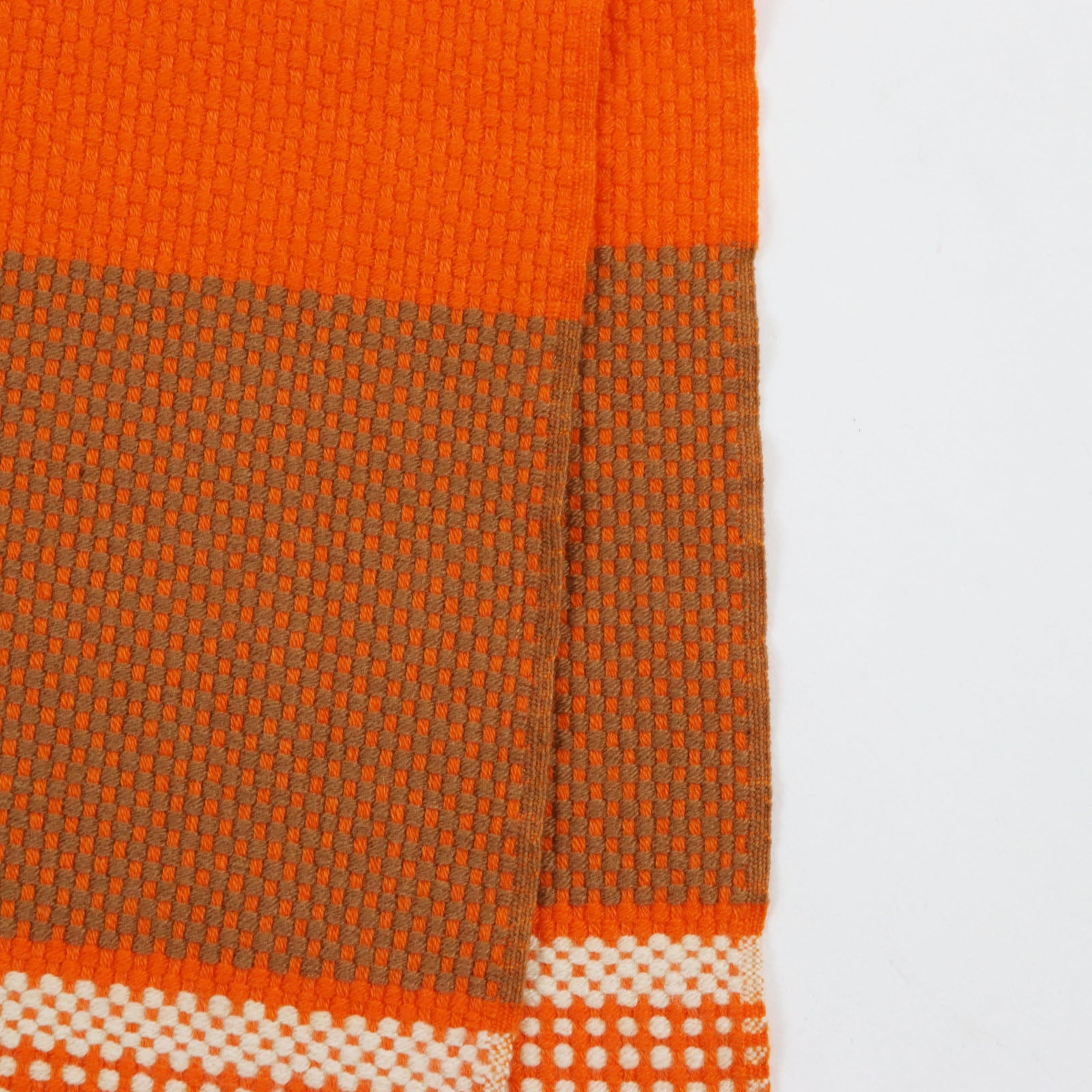 HERMES Cashmere Lamb Leather Scarf Orange