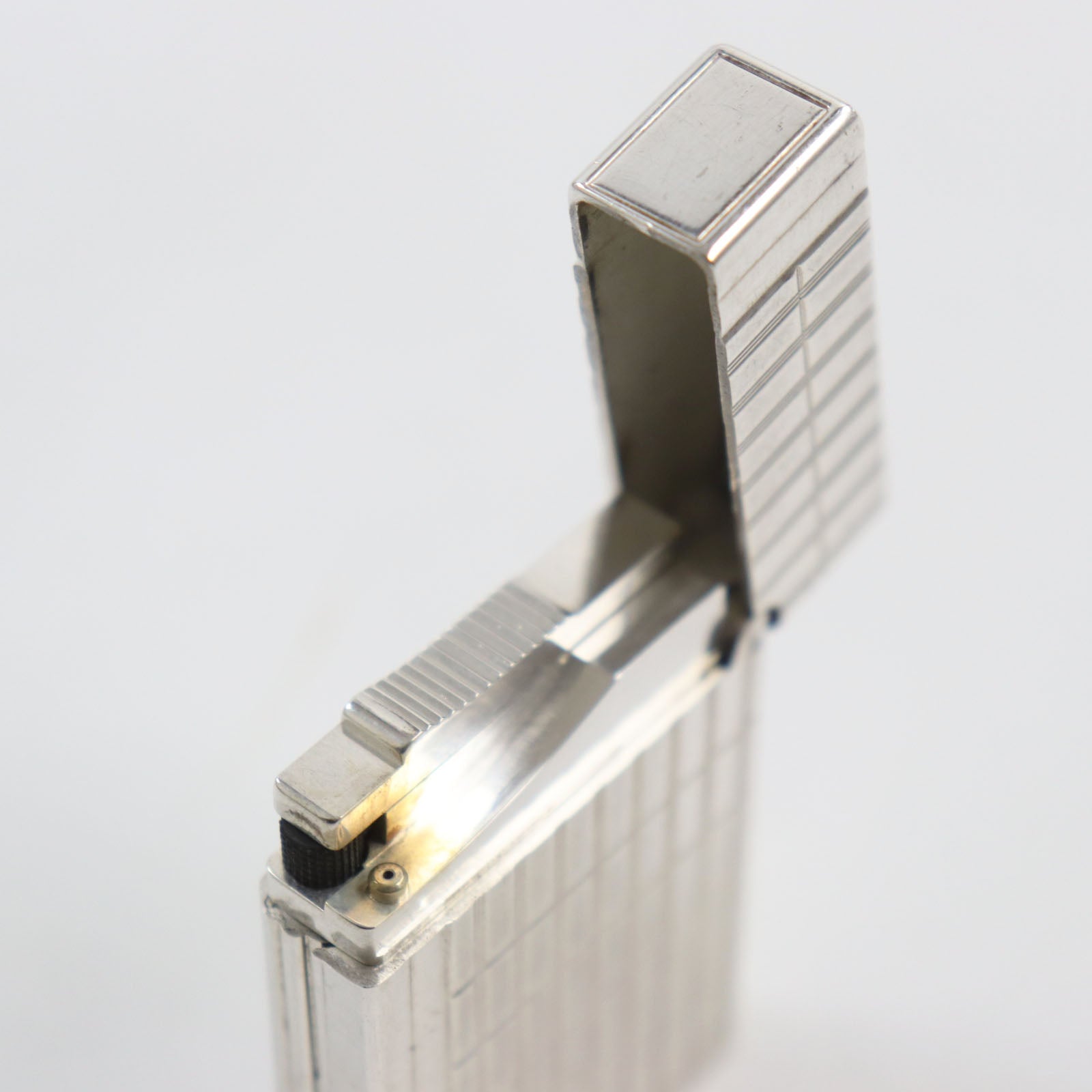 Gatsby Rectangle Logo Roller Gas Lighter Silver