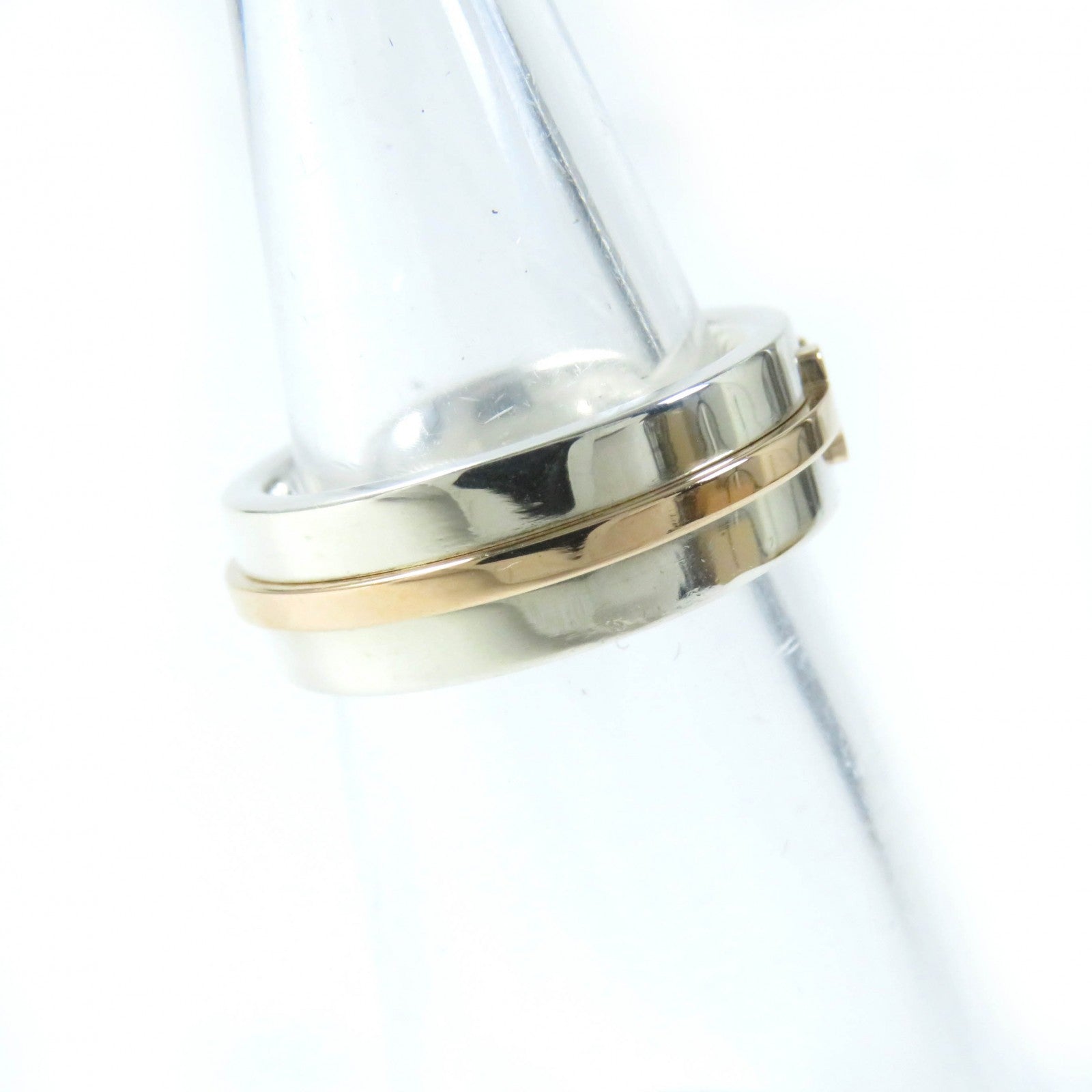 Tiffany & Co T TWO Narrow Ring Silver Gold