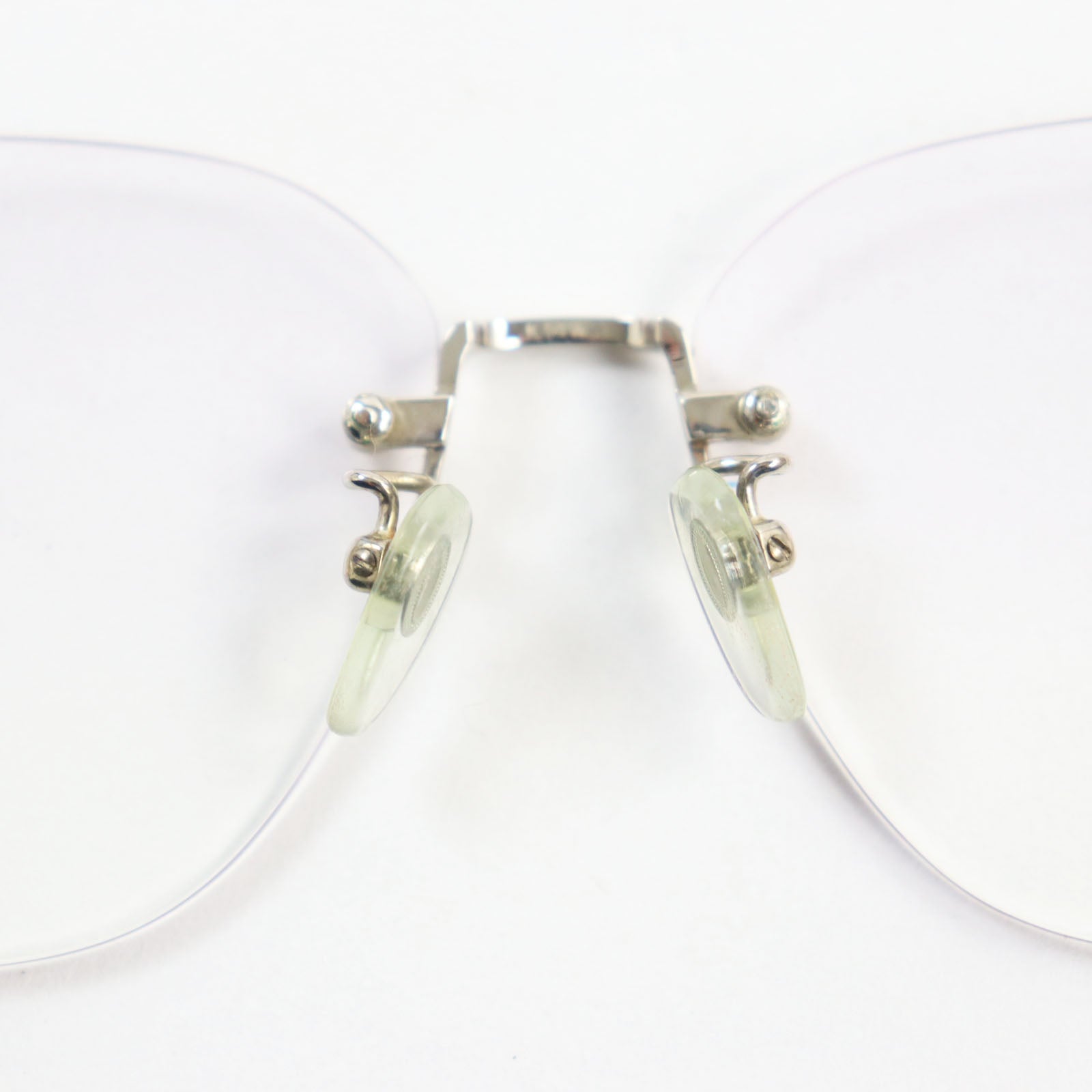 K14WG Diamond Emerald Glasses Eyewear Silver