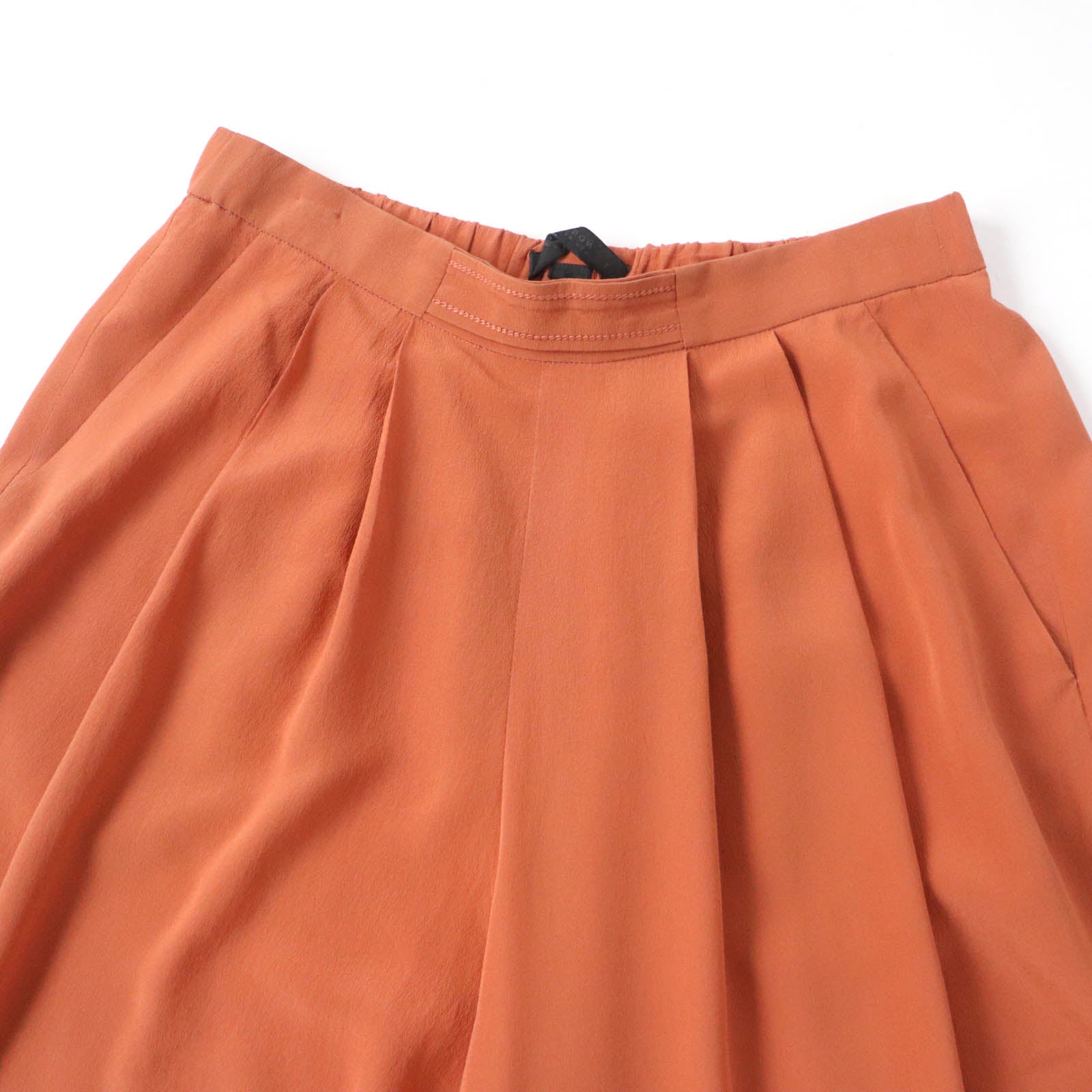 THE ROW Silk Cut-off Hem Design Shorts Orange