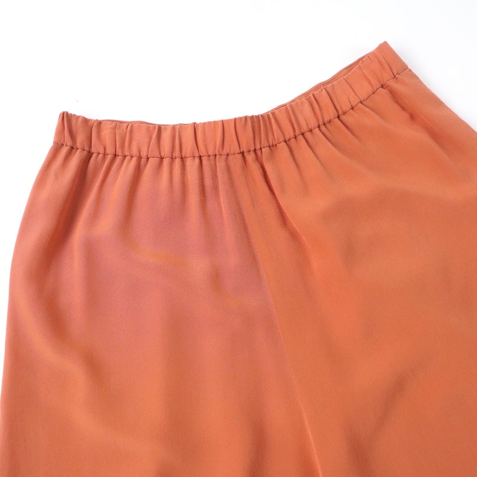 THE ROW Silk Cut-off Hem Design Shorts Orange