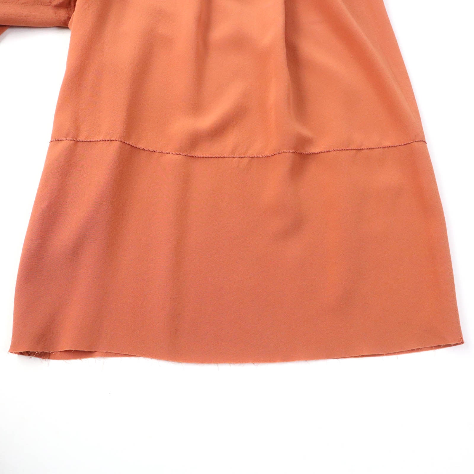 THE ROW Silk Cut-off Hem Design Shorts Orange