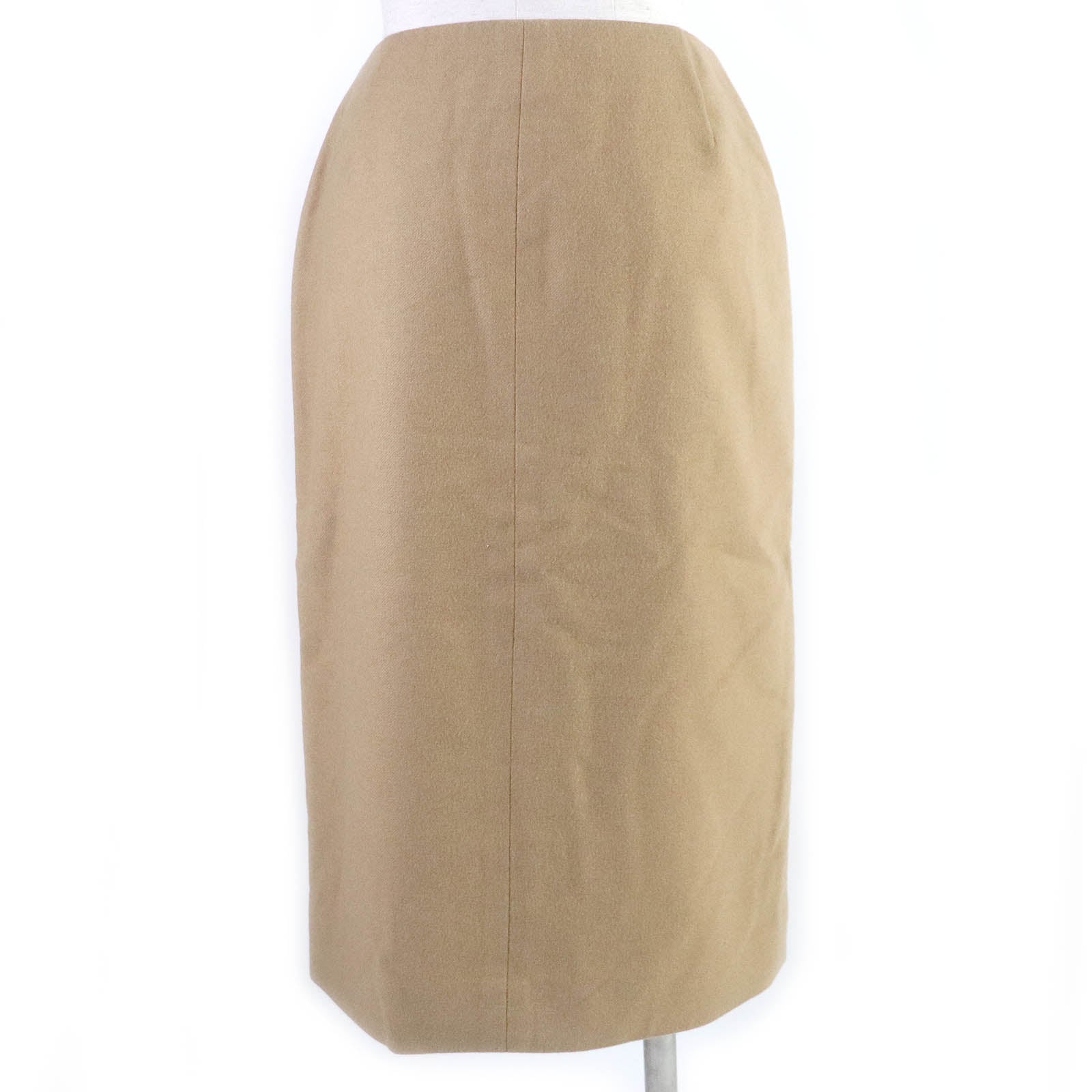 Hermes Camel Silk Leather Midi Skirt 34