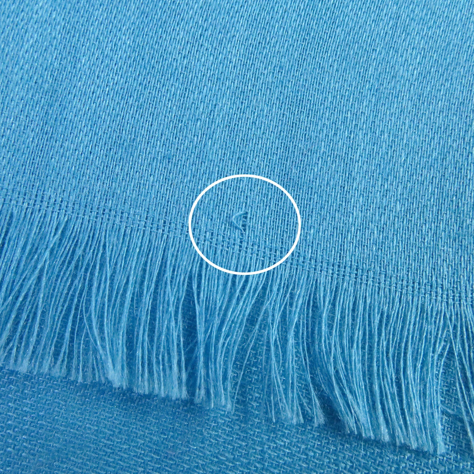 LOEWE Wool Silk Cashmere Fringe Shawl Light Blue