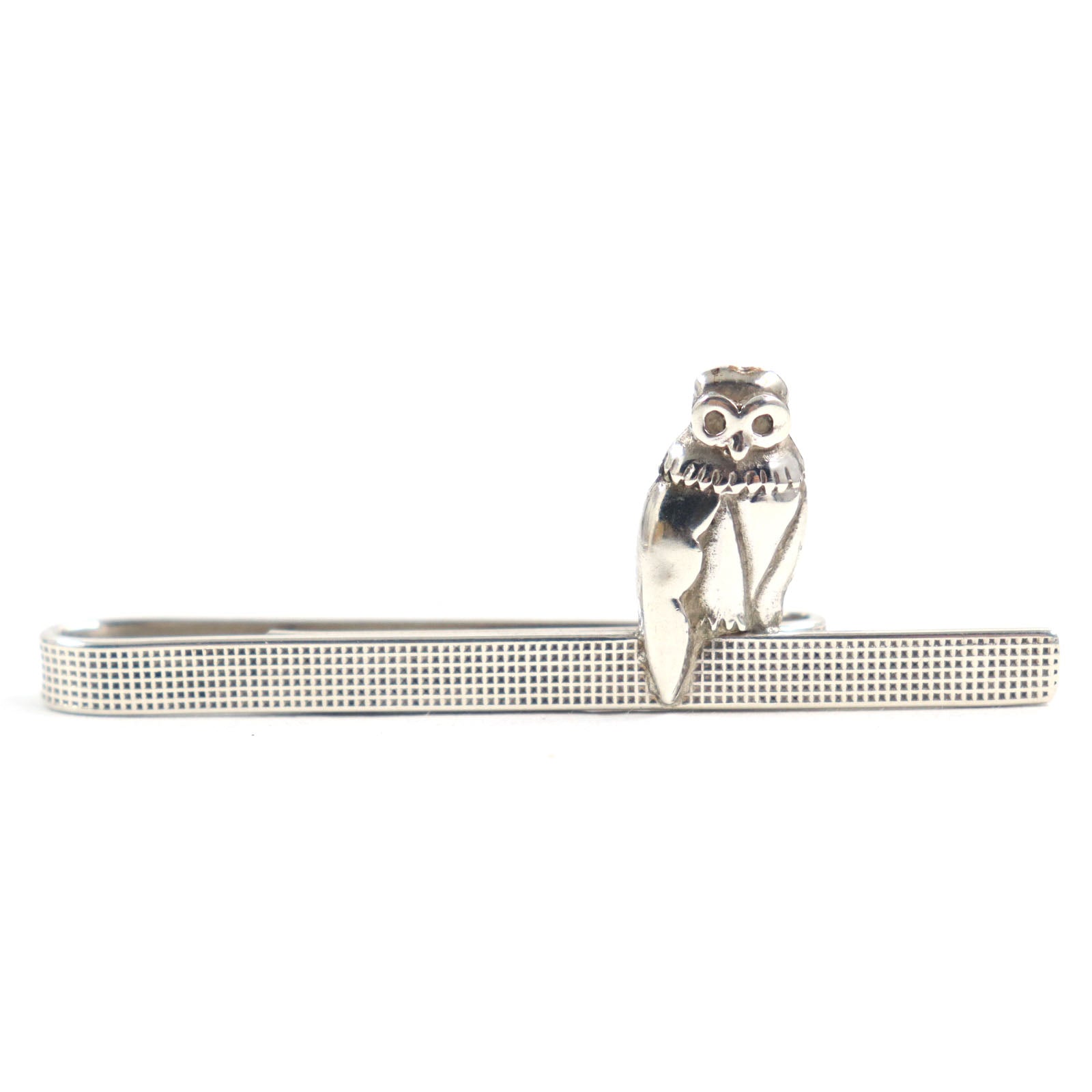 Hermes Owl Motif Silver Tie Pin