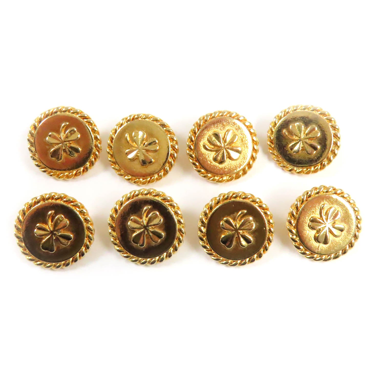 Chanel Vintage Clover Button Set of 8